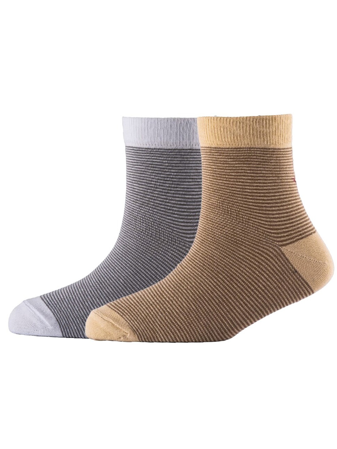 

Cotstyle Men Pack Of 2 Striped Cotton Ankle Length Socks, White