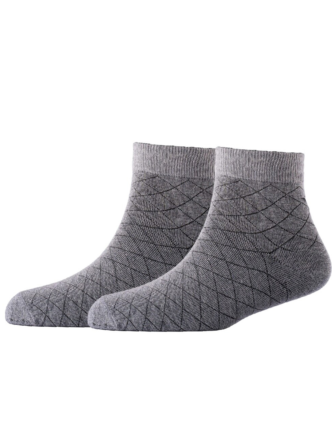 

Cotstyle Men Patterned Cotton Ankle Length Socks, Grey