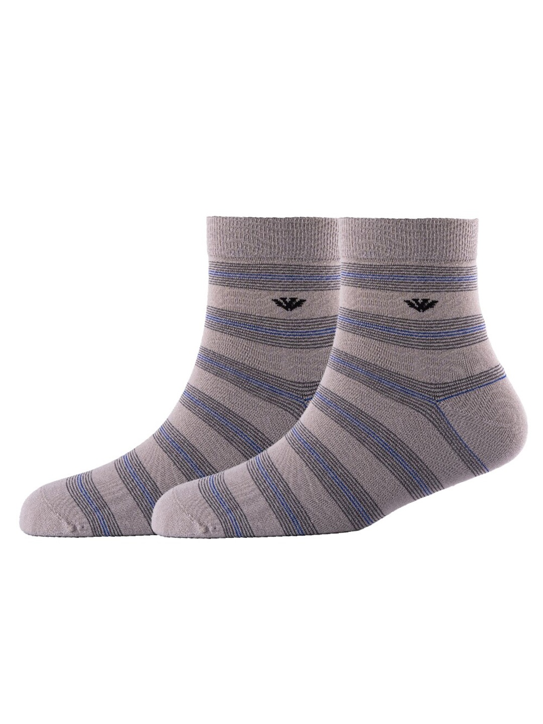 

Cotstyle Men Pack Of 2 Striped Cotton Ankle Length Socks, Brown