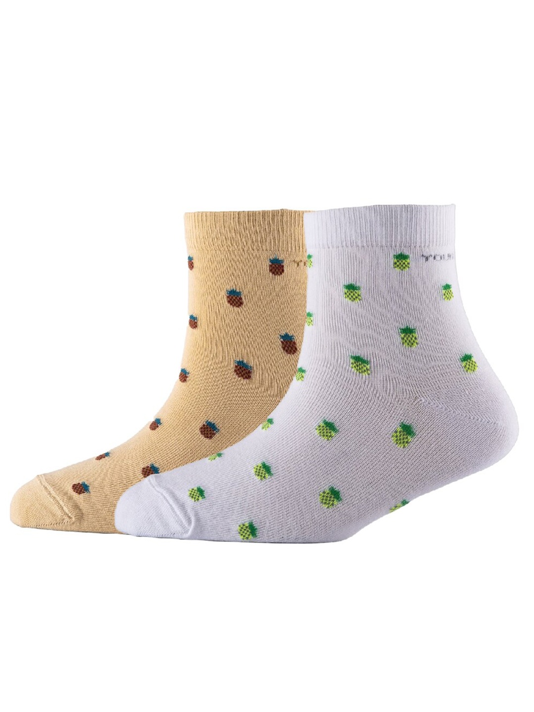 

Cotstyle Men Pack Of 2 Patterned Cotton Above Ankle Length Socks, White