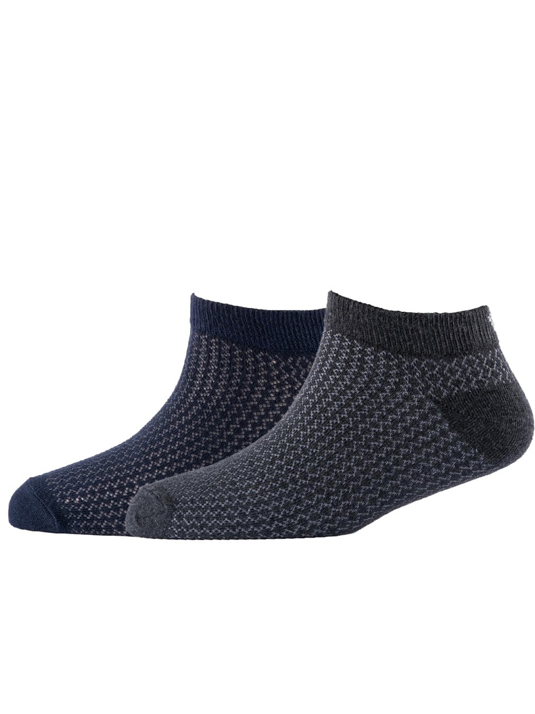 

Cotstyle Men Pack Of 2 Striped Cotton Ankle Length Socks, Grey
