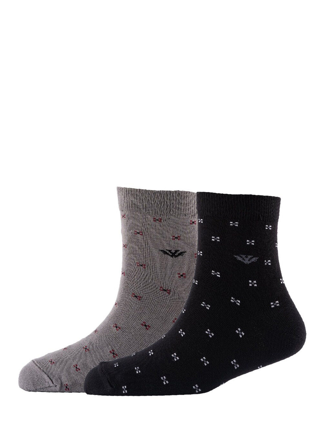 

Cotstyle Men Pack Of 2 Patterned Cotton Ankle Length Socks, Black