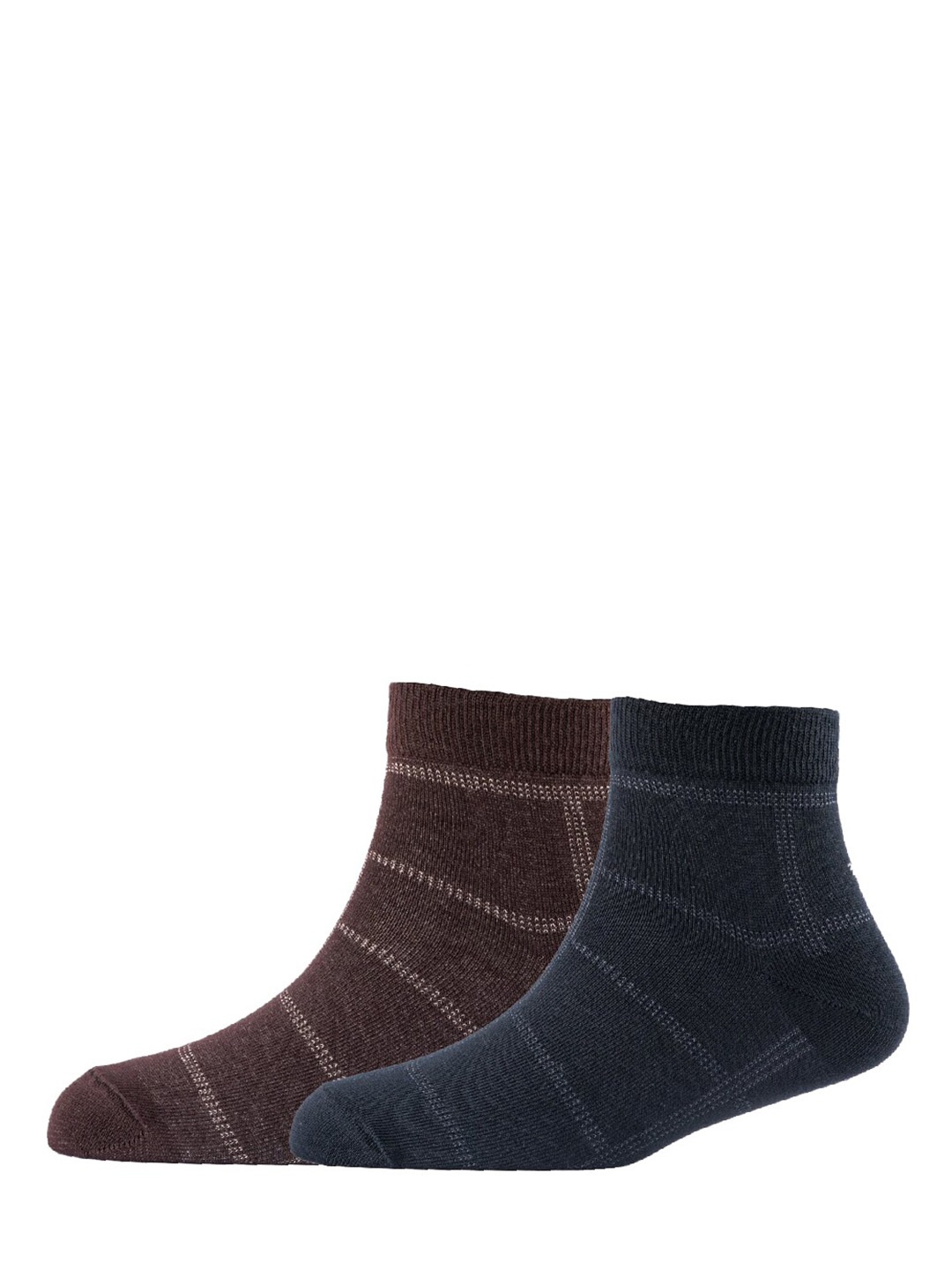 

Cotstyle Men Pack Of 2 Patterned Cotton Ankle Length Socks, Brown