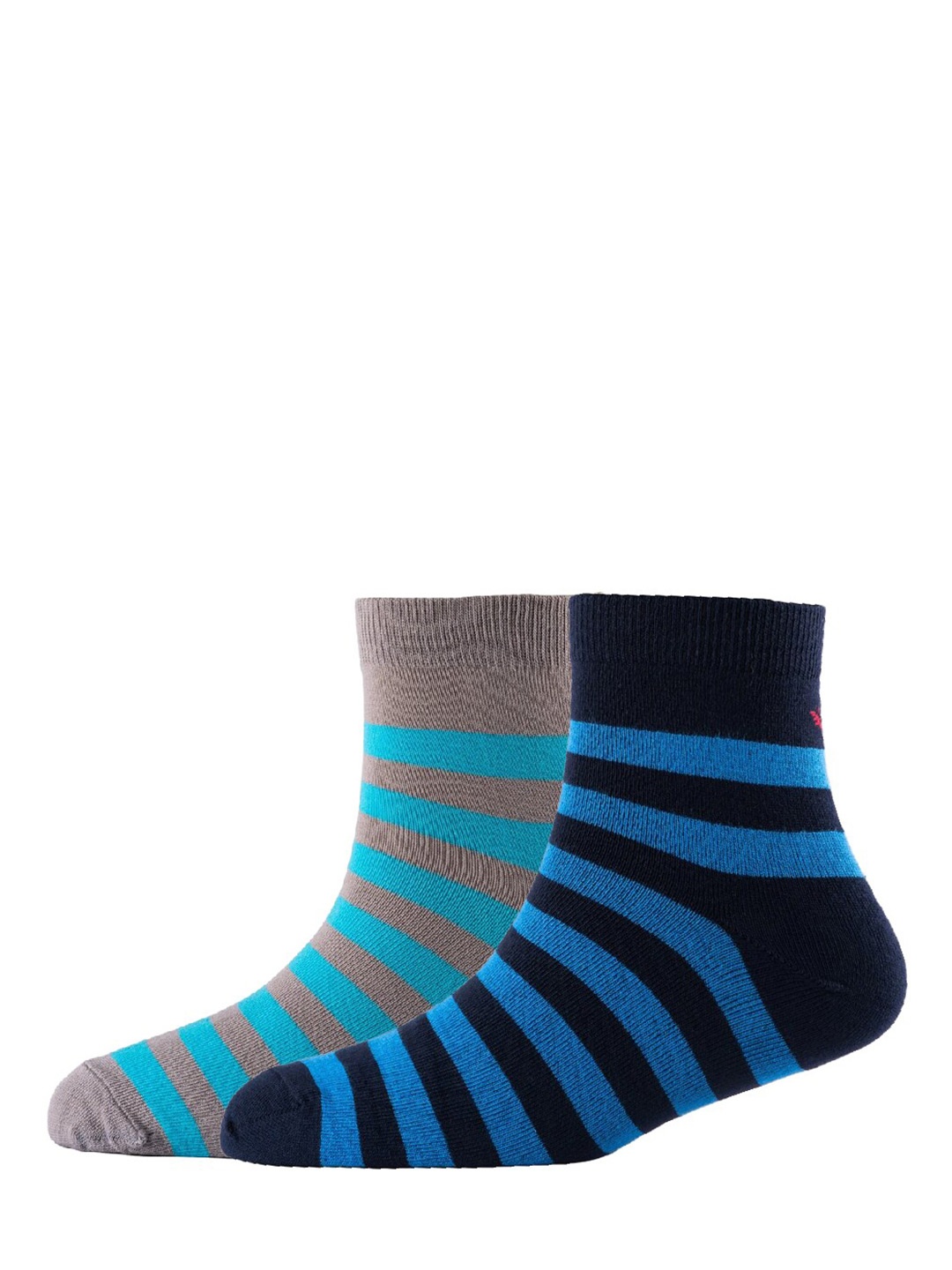 

Cotstyle Men Pack Of 2 Patterned Cotton Ankle Length Socks, Navy blue