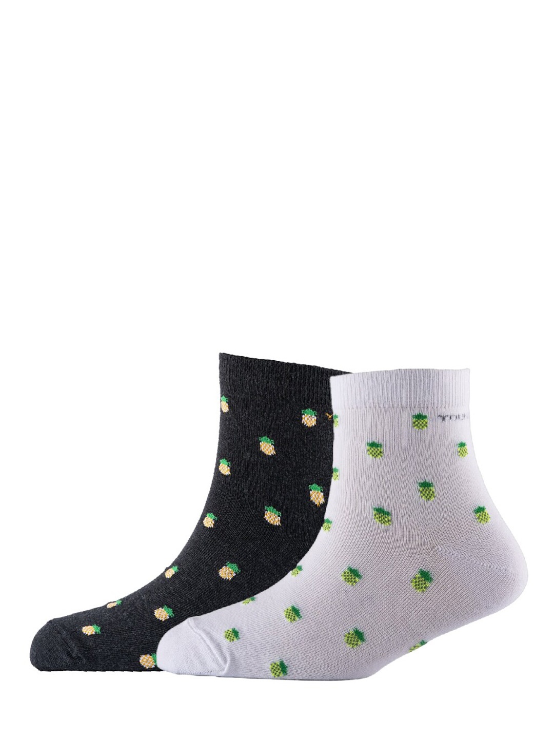 

Cotstyle Men Pack Of 2 Patterned Cotton Ankle Length Socks, White