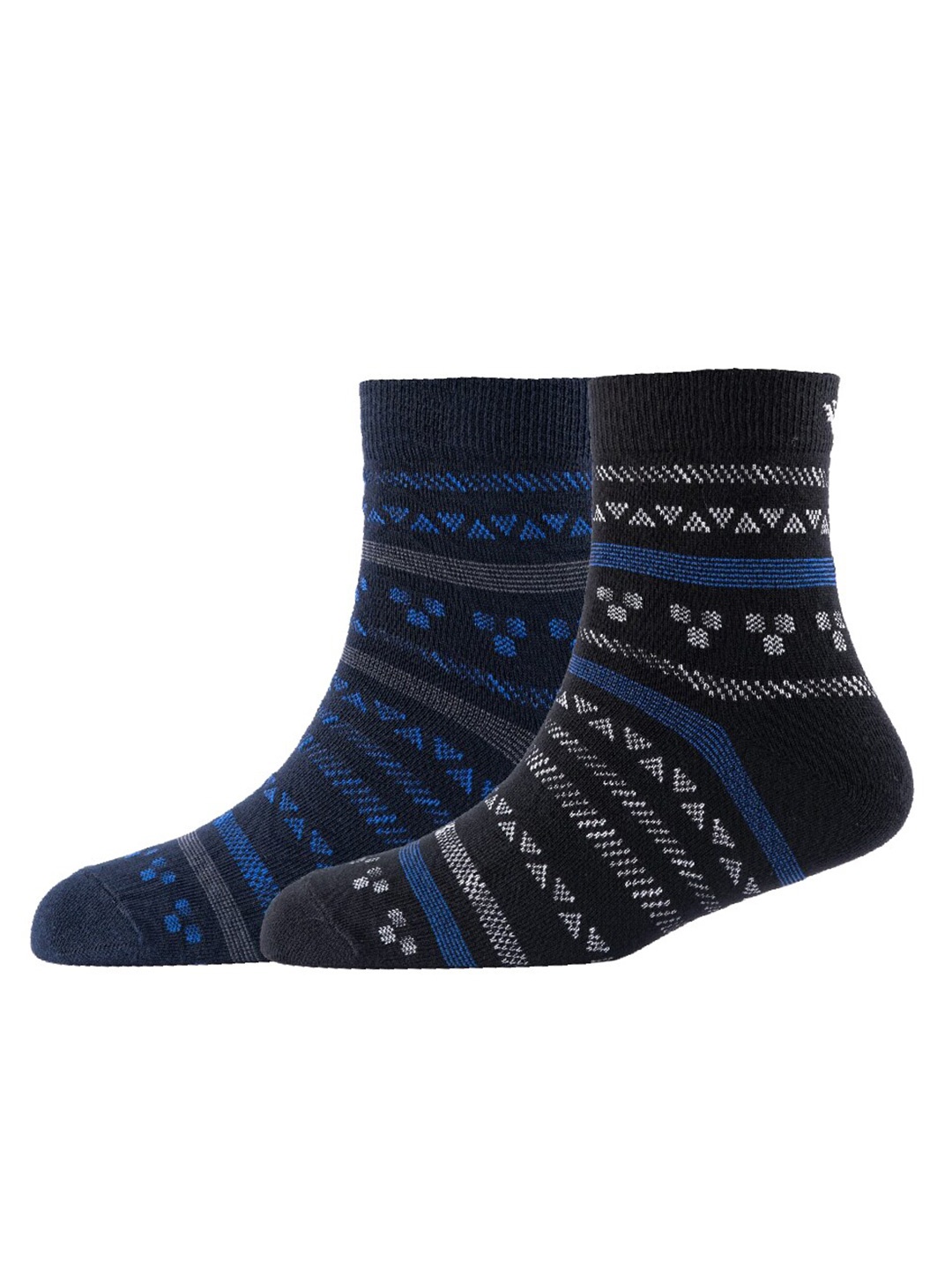

Cotstyle Men Pack Of 2 Patterned Cotton Ankle Length Socks, Black