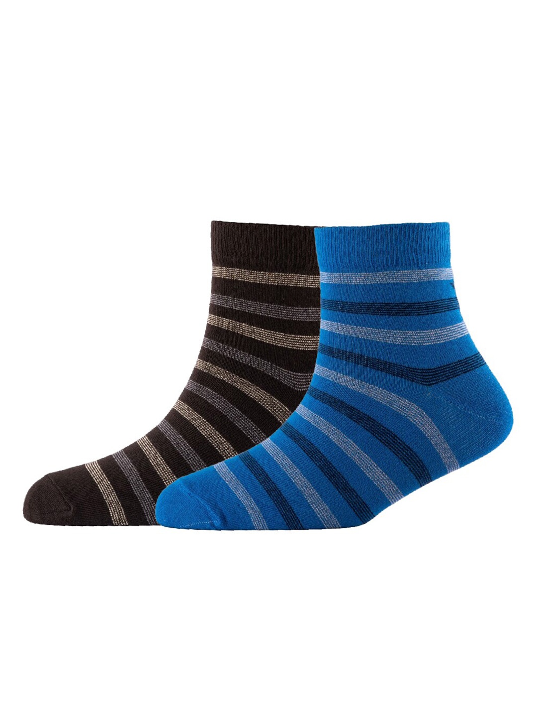 

Cotstyle Men Pack Of 2 Patterned Cotton Ankle Length Socks, Brown