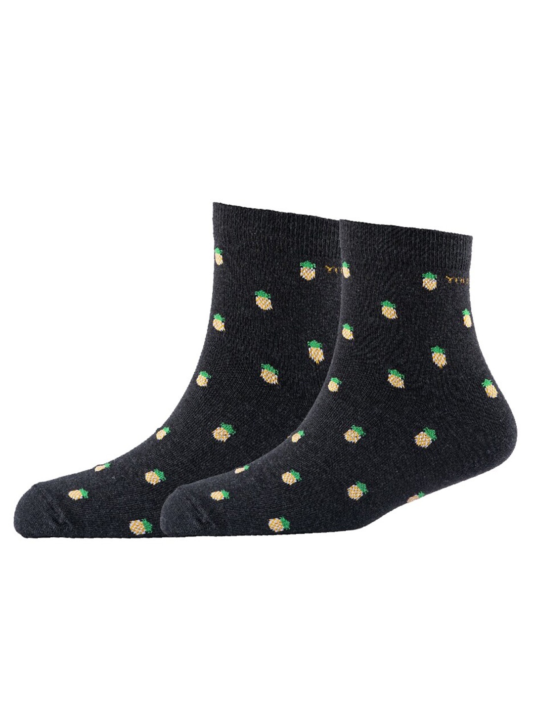 

Cotstyle Men Pack Of 2 Patterned Cotton Ankle Length Socks, Grey