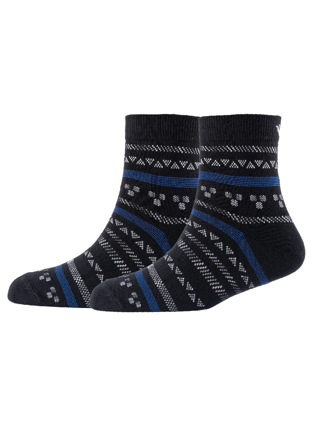 

Cotstyle Men Pack Of 2 Patterned Cotton Ankle Length Socks, Black
