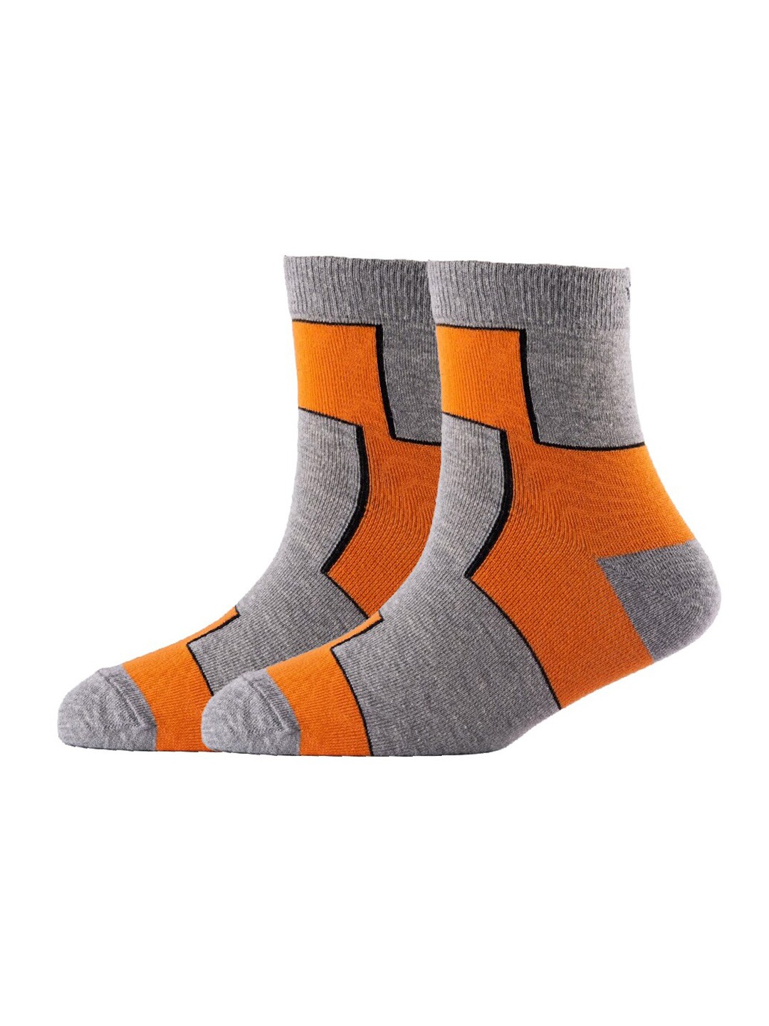 

Cotstyle Men Pack Of 2 Colourblocked Cotton Ankle Length Socks, Grey