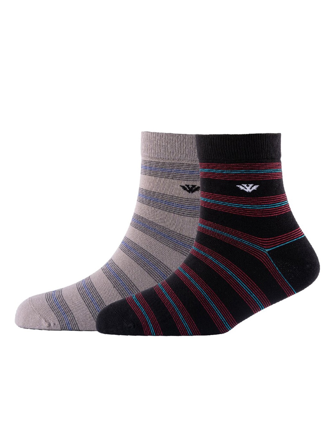 

Cotstyle Men Pack Of 2 Patterned Cotton Ankle Length Socks, Black