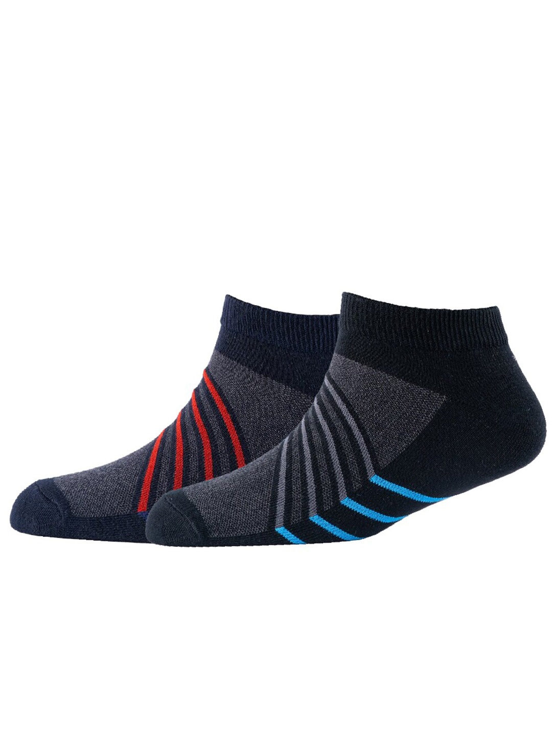 

Cotstyle Men Pack Of 2 Patterned Cotton Ankle Length Socks, Black