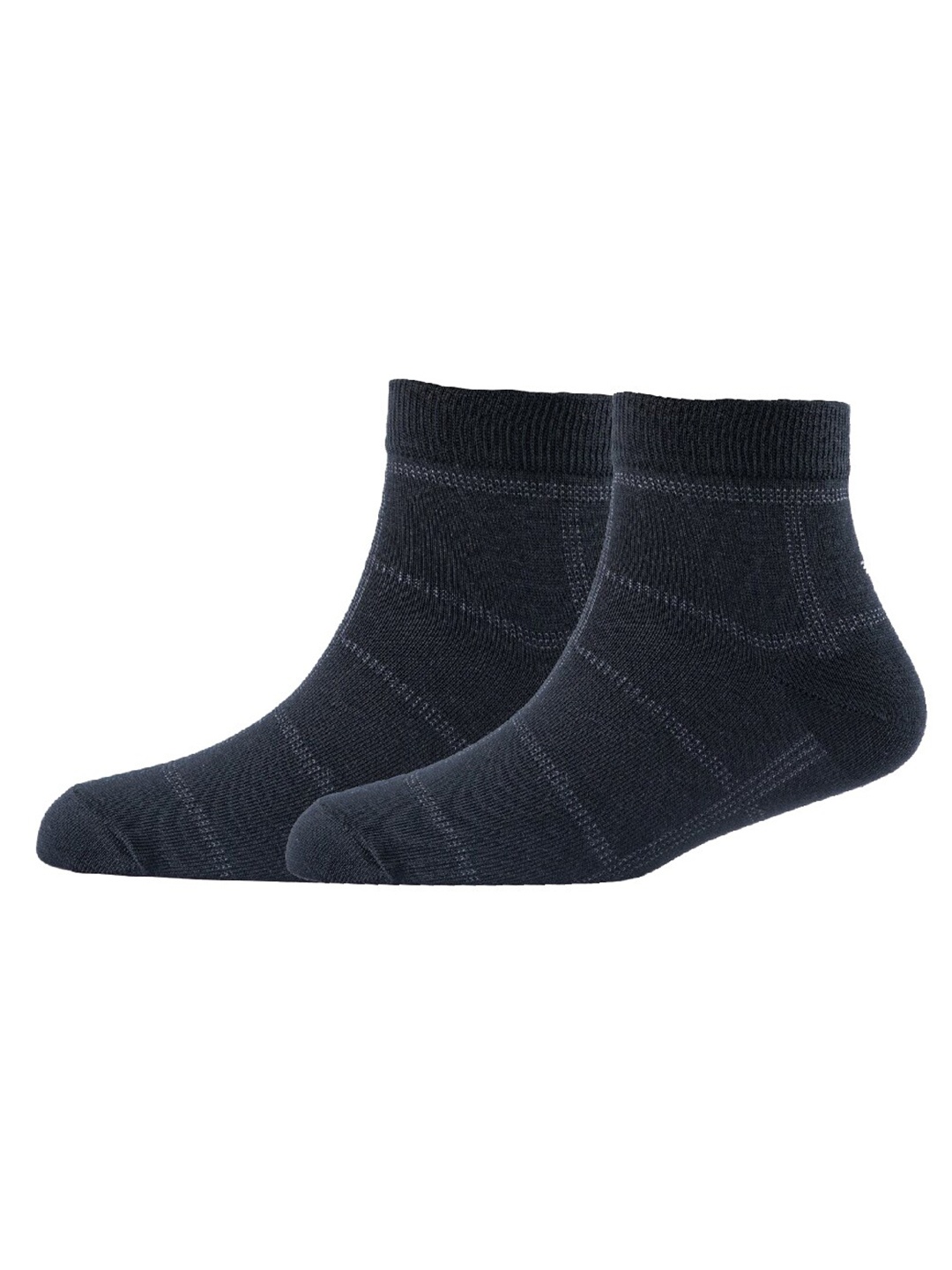 

Cotstyle Men Pack Of 2 Patterned Cotton Ankle Length Socks, Black