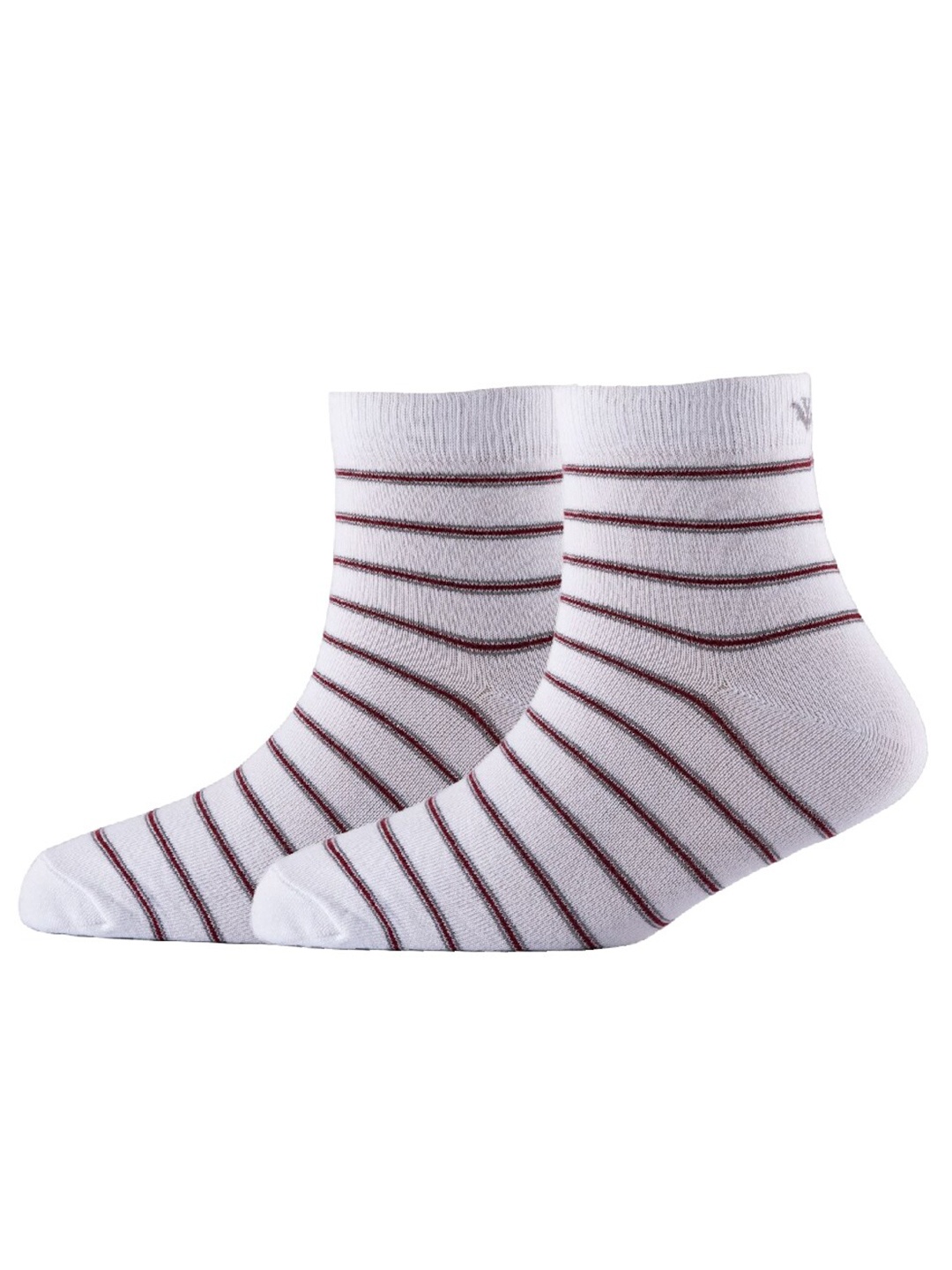 

Cotstyle Men Pack Of 2 Striped Cotton Ankle Length Socks, White