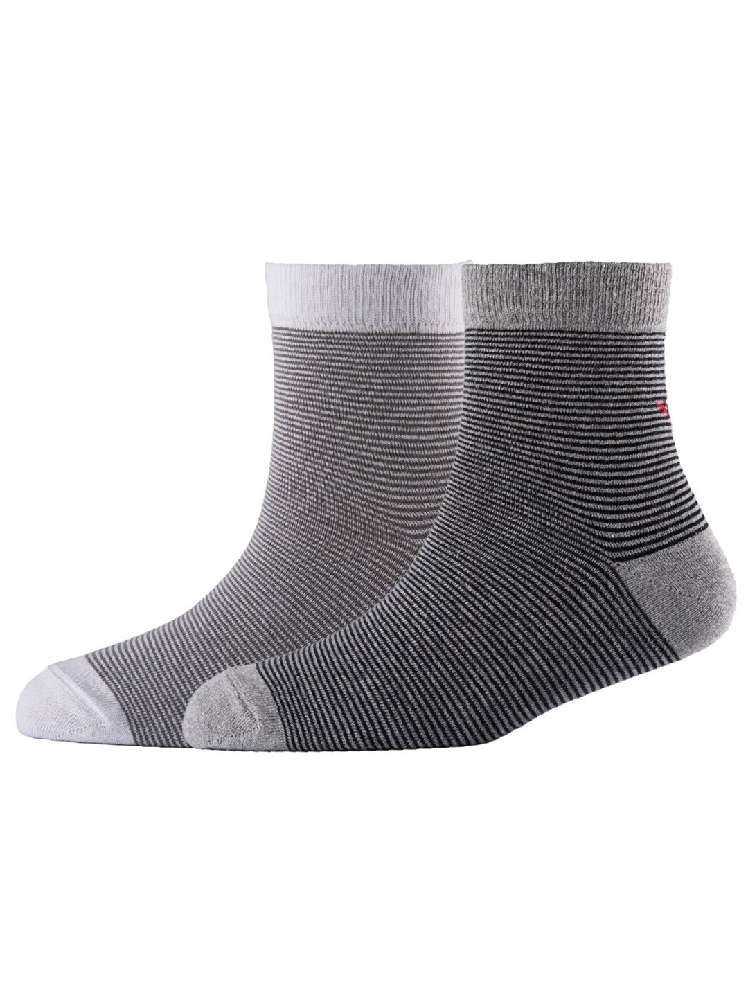 

Cotstyle Men Pack Of 2 Striped Cotton Ankle Length Socks, White