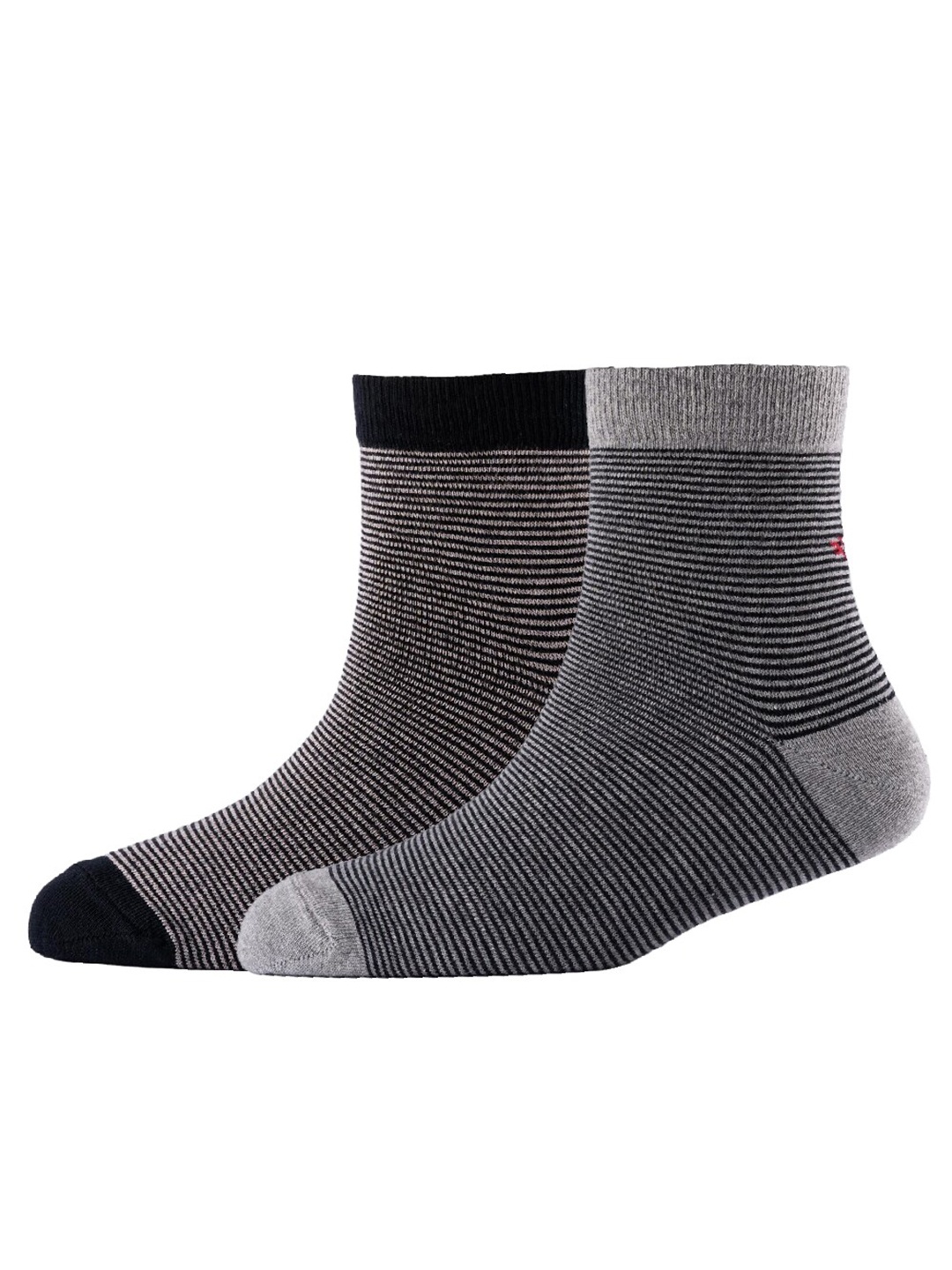 

Cotstyle Pack Of 2 Patterned Cotton Ankle Length Socks, Black