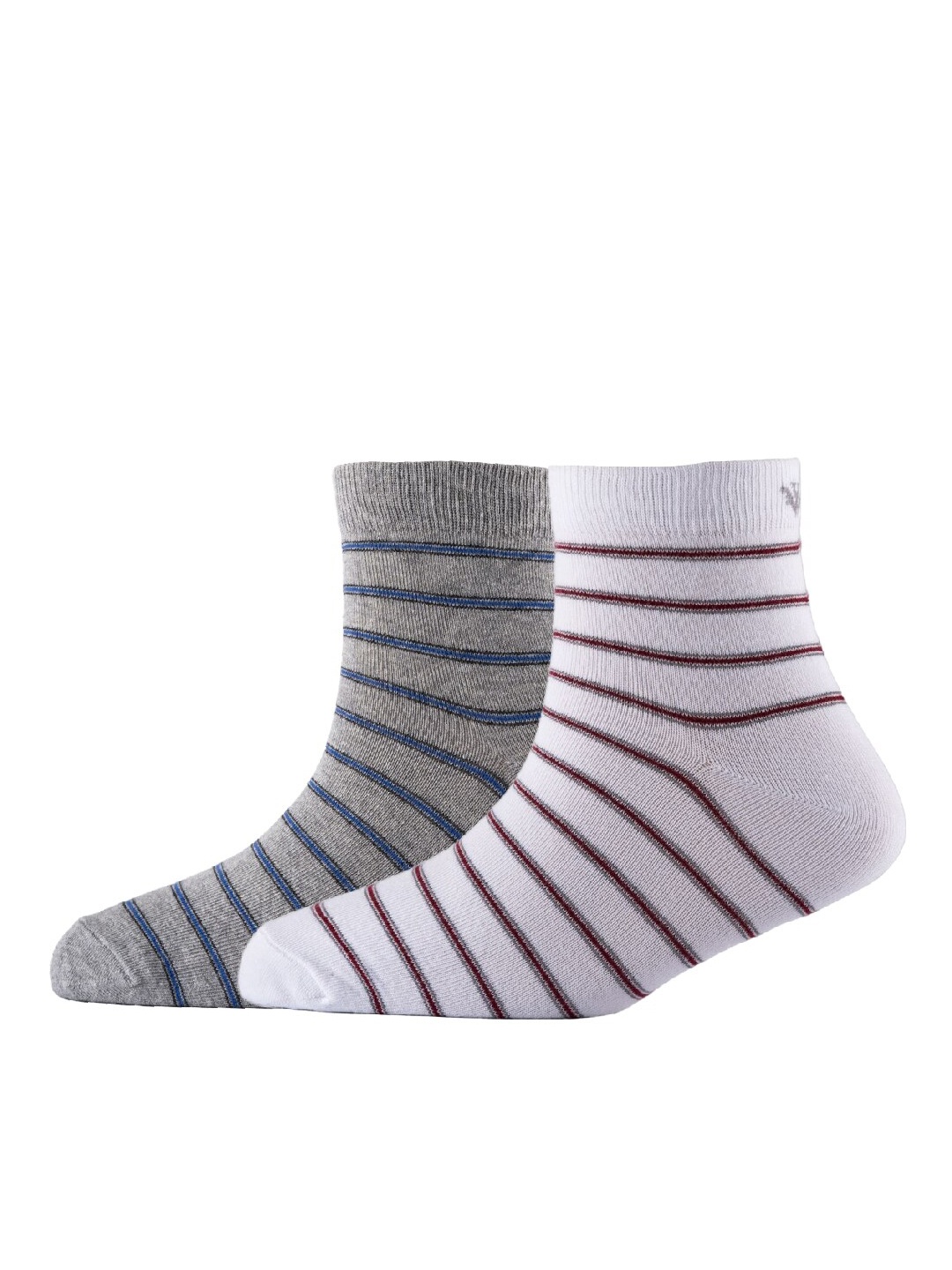 

Cotstyle Men Pack Of 2 Patterned Cotton Ankle Length Socks, White