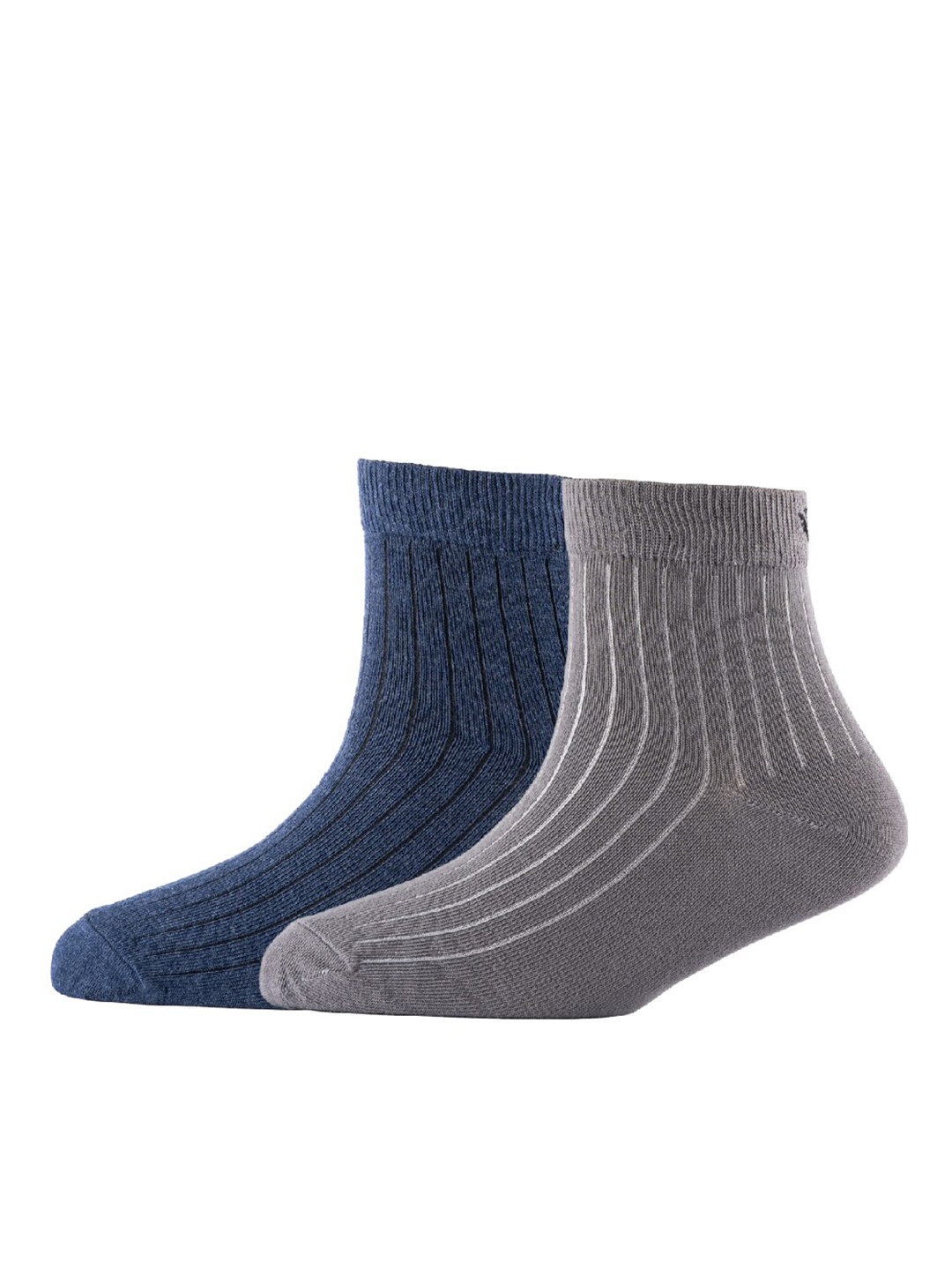 

Cotstyle Men Pack Of 2 Striped Cotton Ankle Length Socks, Blue