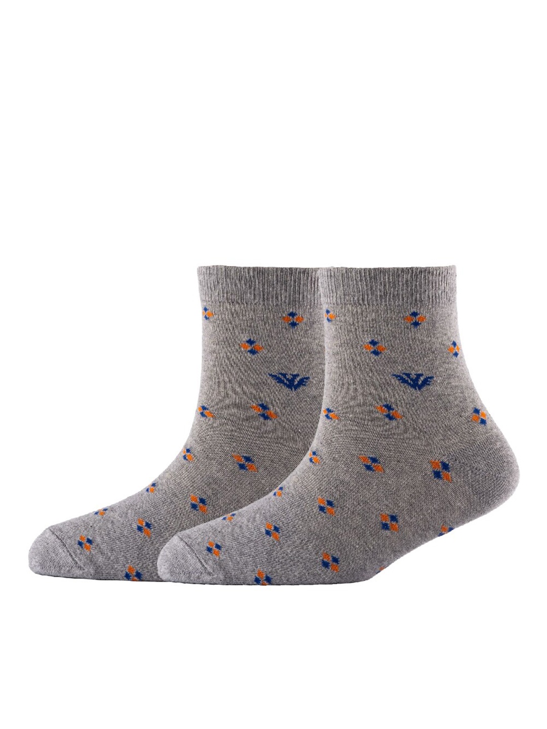 

Cotstyle Men Patterned Cotton Ankle Length Socks, Grey melange