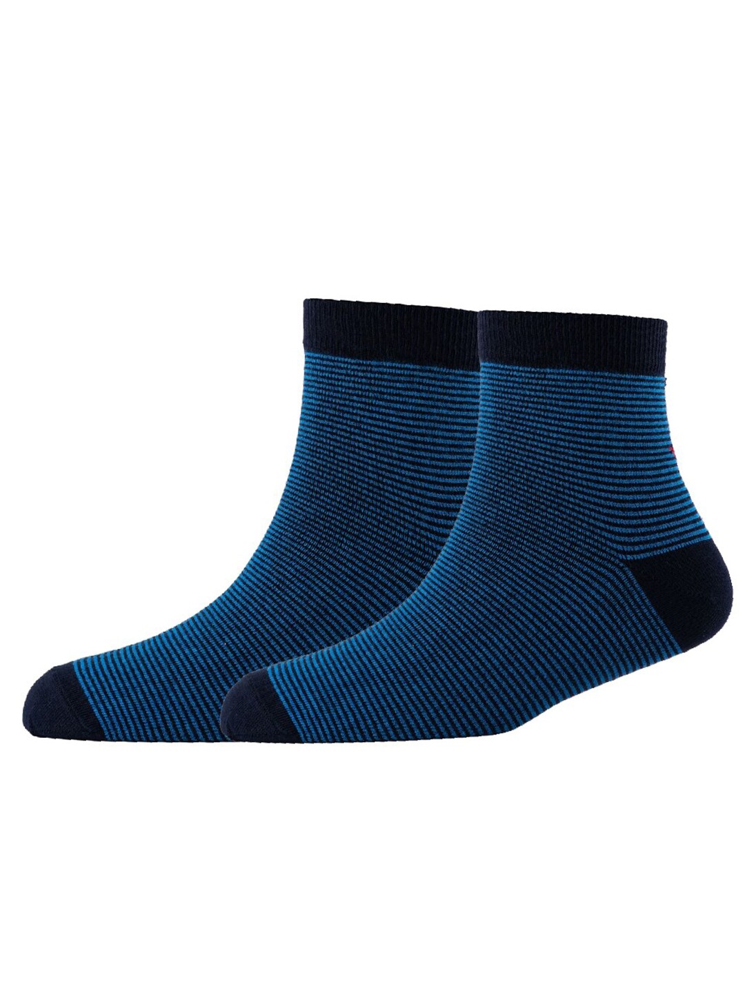 

Cotstyle Men Pack Of 2 Striped Cotton Above Ankle Length Socks, Navy blue
