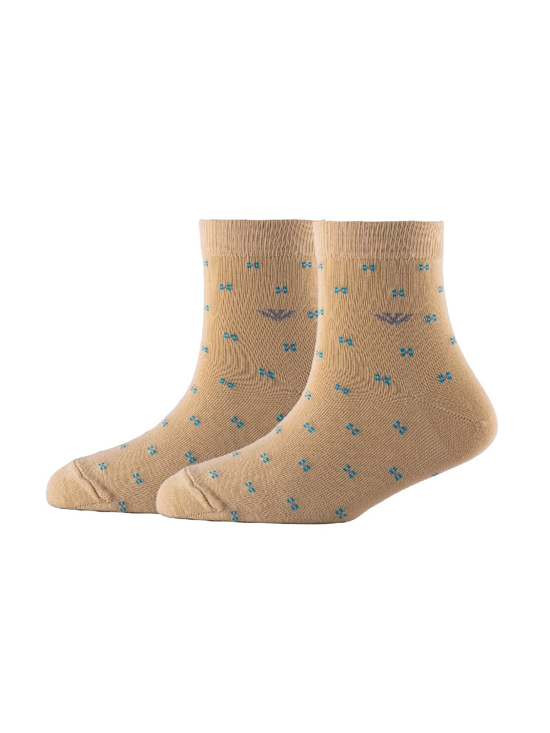 

Cotstyle Men Pack Of 2 Patterned Cotton Ankle Length Socks, Beige