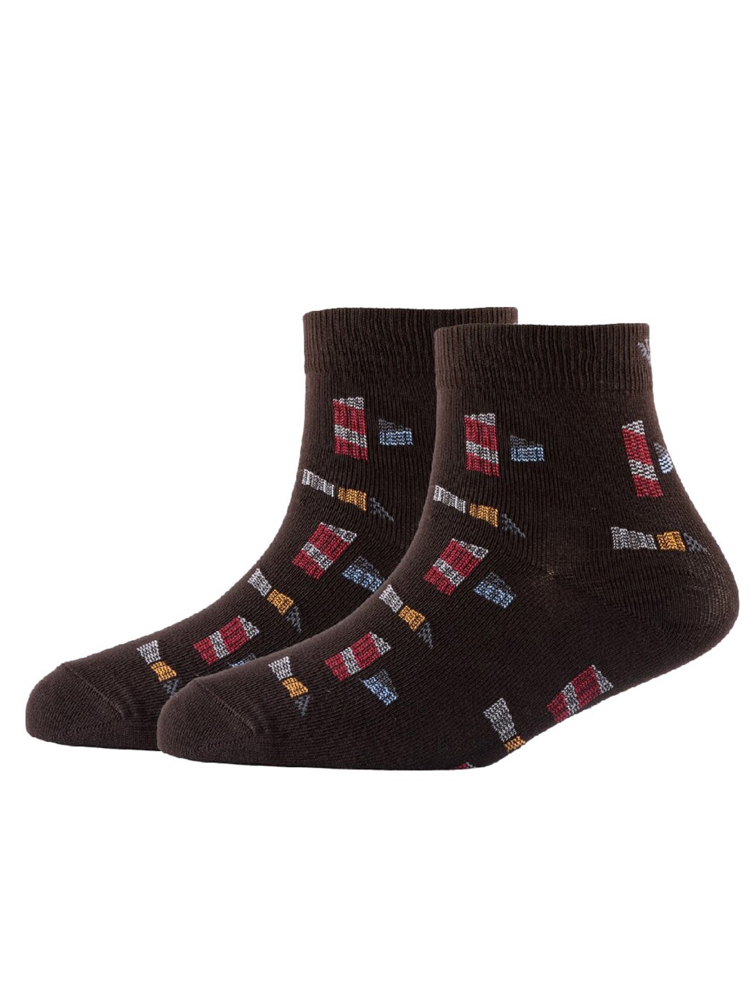 

Cotstyle Men Pack Of 2 Patterned Cotton Ankle Length Socks, Brown