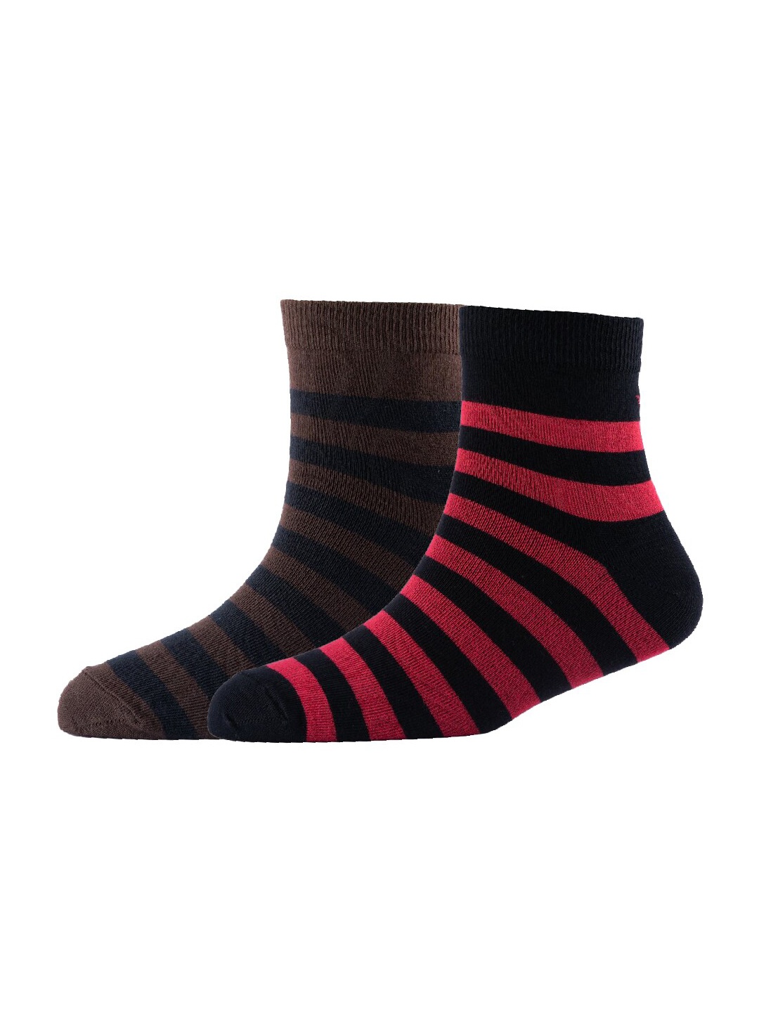 

Cotstyle Men Pack Of 2 Patterned Cotton Ankle Length Socks, Brown