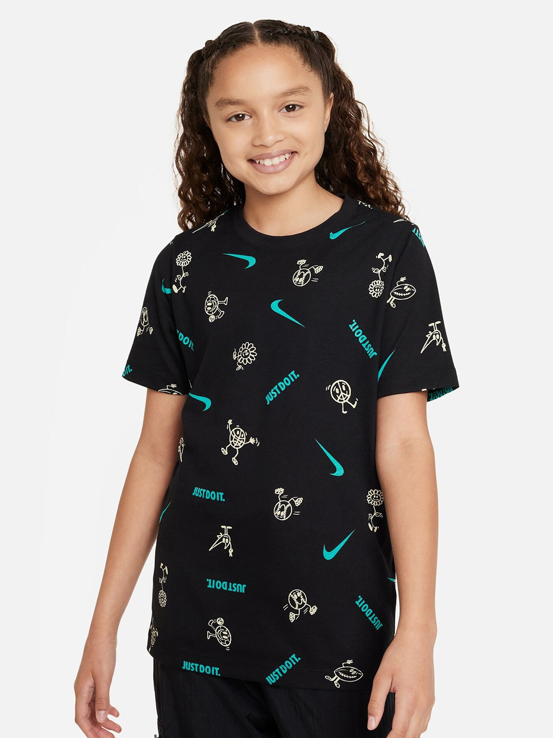 

Nike Kids Sportswear Big Printed Cotton T-shirt, Black
