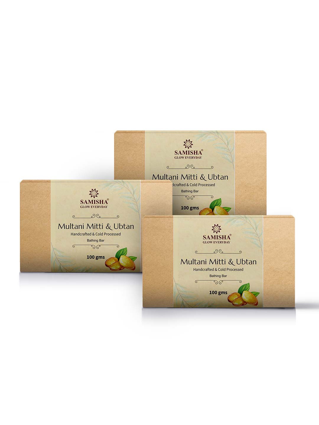 

SAMISHA Multani Mitti & Ubtan Handcrafted & Cold Pressed Bathing Bar - 100g, Beige