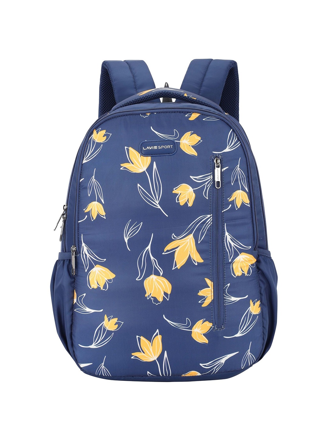 

LAVIE SPORT Girls Floral Printed Padded Backpack, Navy blue