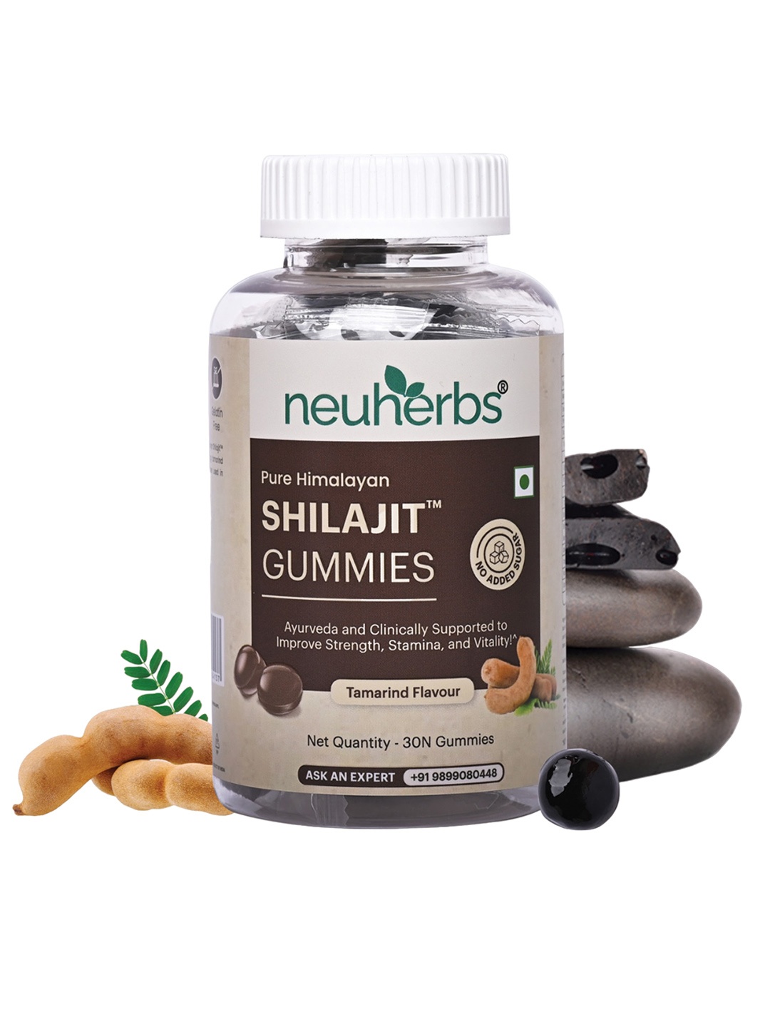 

Neuherbs Pure Himalayan Shilajit Gummies - 30 Gummies - Tamarind Flavor, Brown