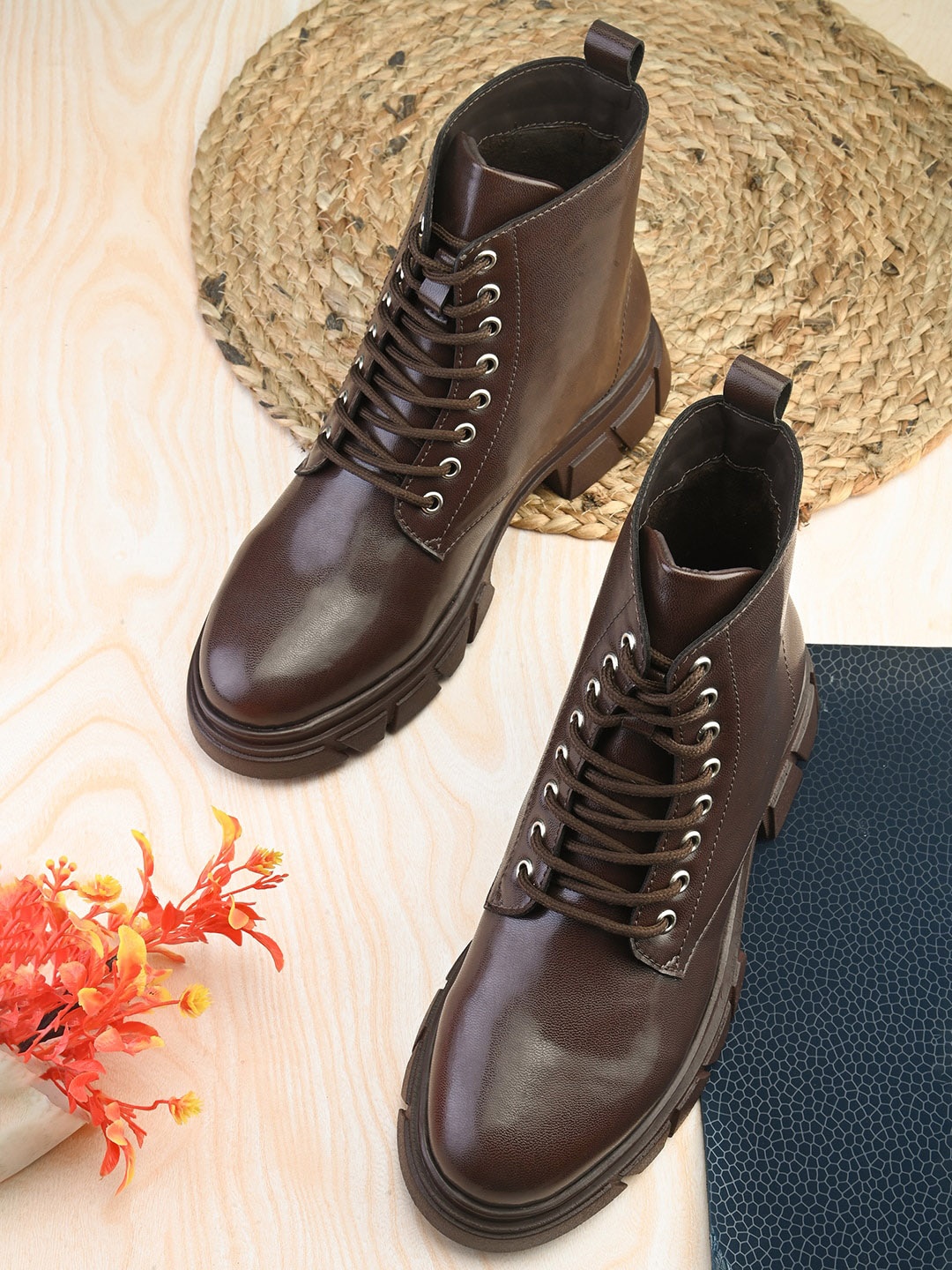 

The Roadster Lifestyle Co. Women Brown Round Toe Mid-Top Regular Boots