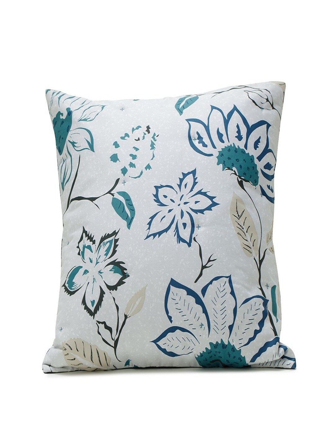 

Himeya Bliss Sateen Blue Floral Printed Cotton Square Cushion Cover