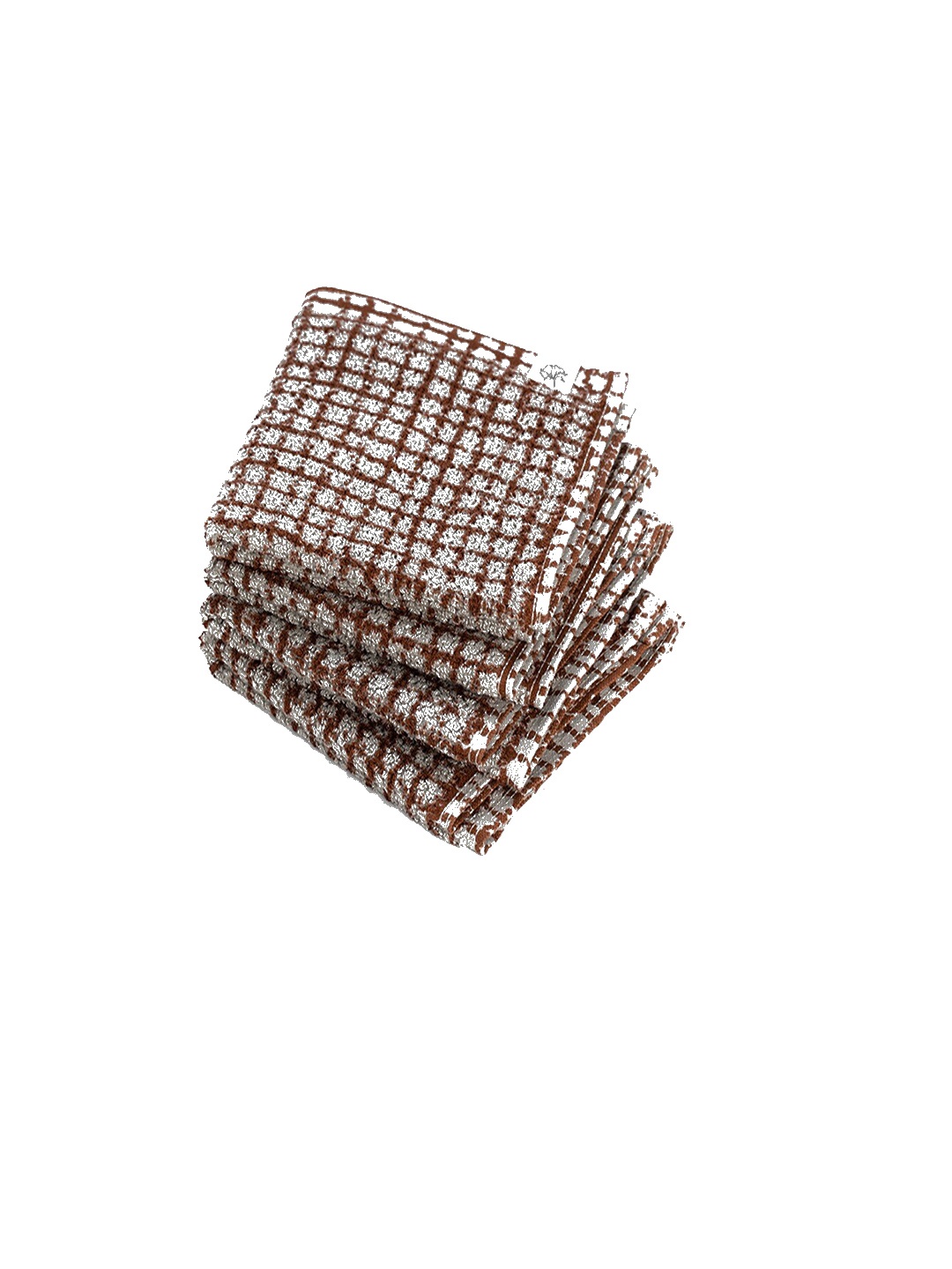 

Himeya Brown 4 Pieces Checked 500 GSM Pure Cotton Face Towels