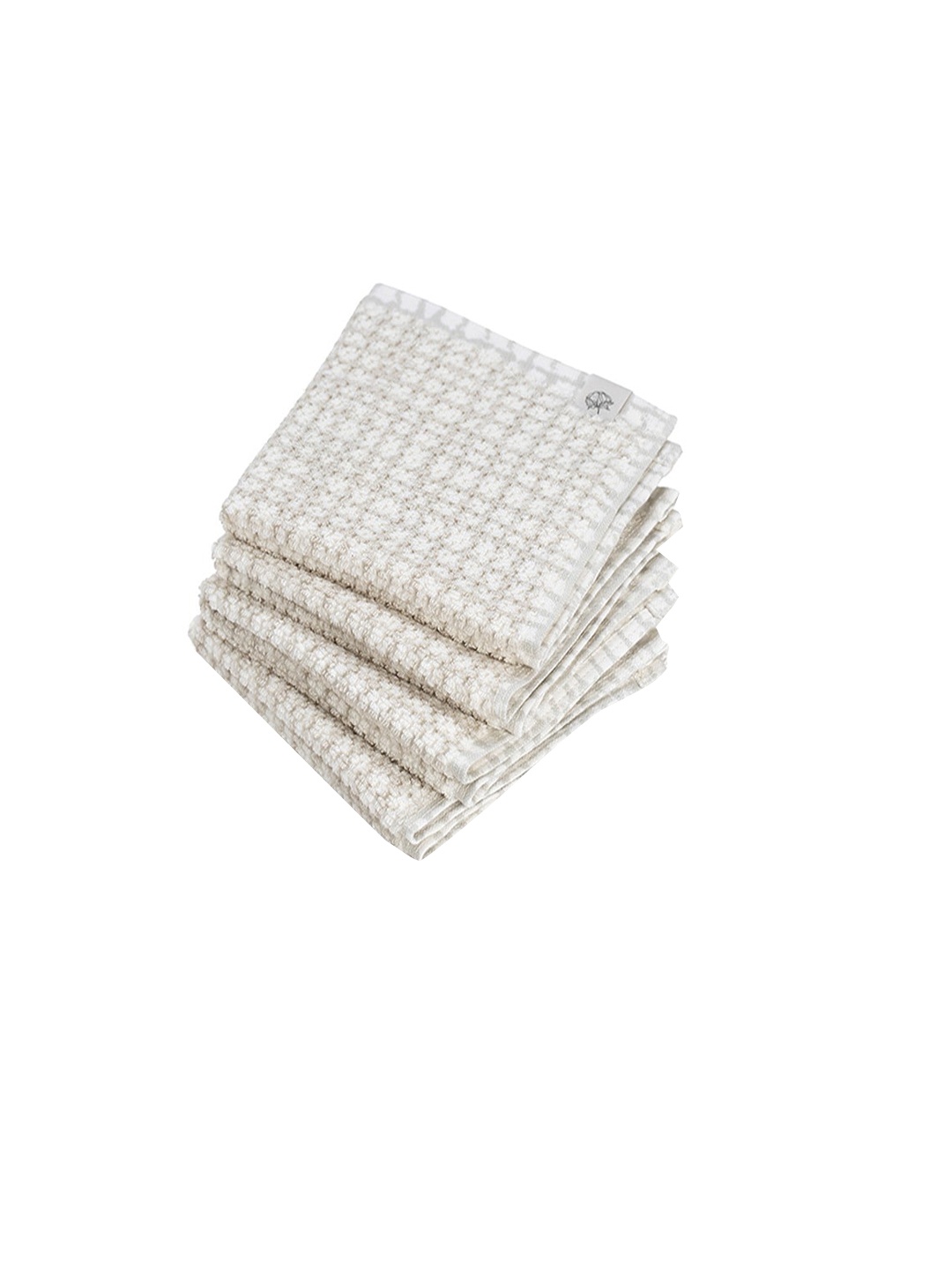 

Himeya White 4 Pieces Checked 500 GSM Pure Cotton Face Towels