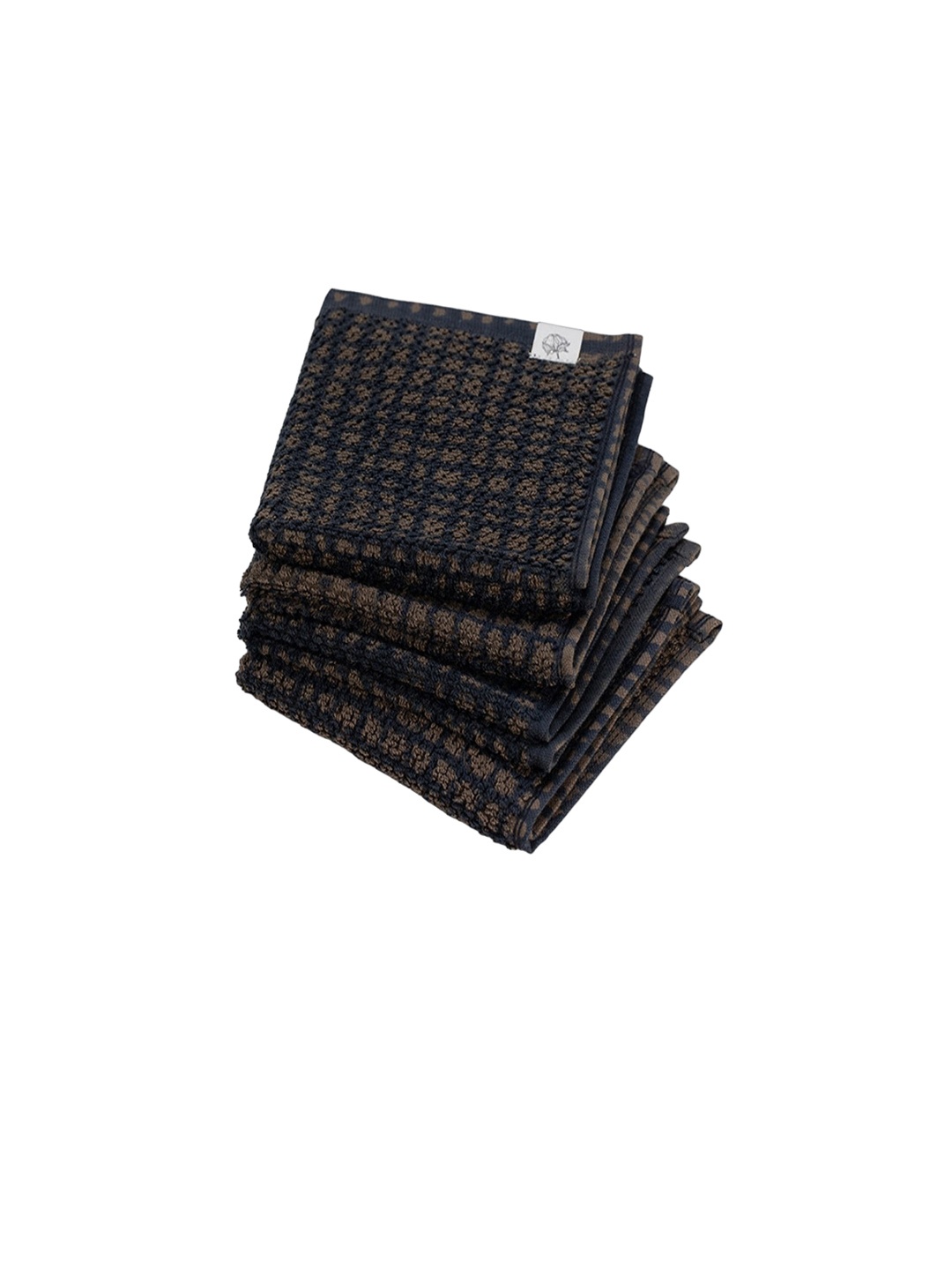 

Himeya Brown 4 Pieces Checked 500 GSM Pure Cotton Face Towels