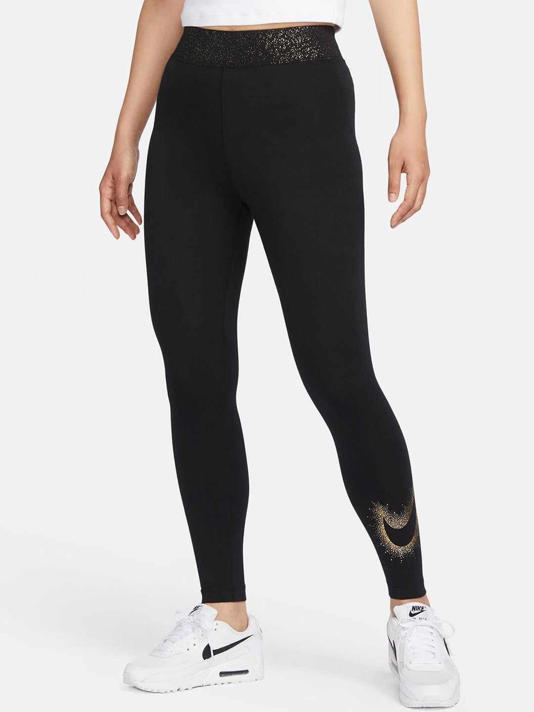 

Nike Sportswear Stardust Women High-Waisted Printed Ankle Length Tights, Black