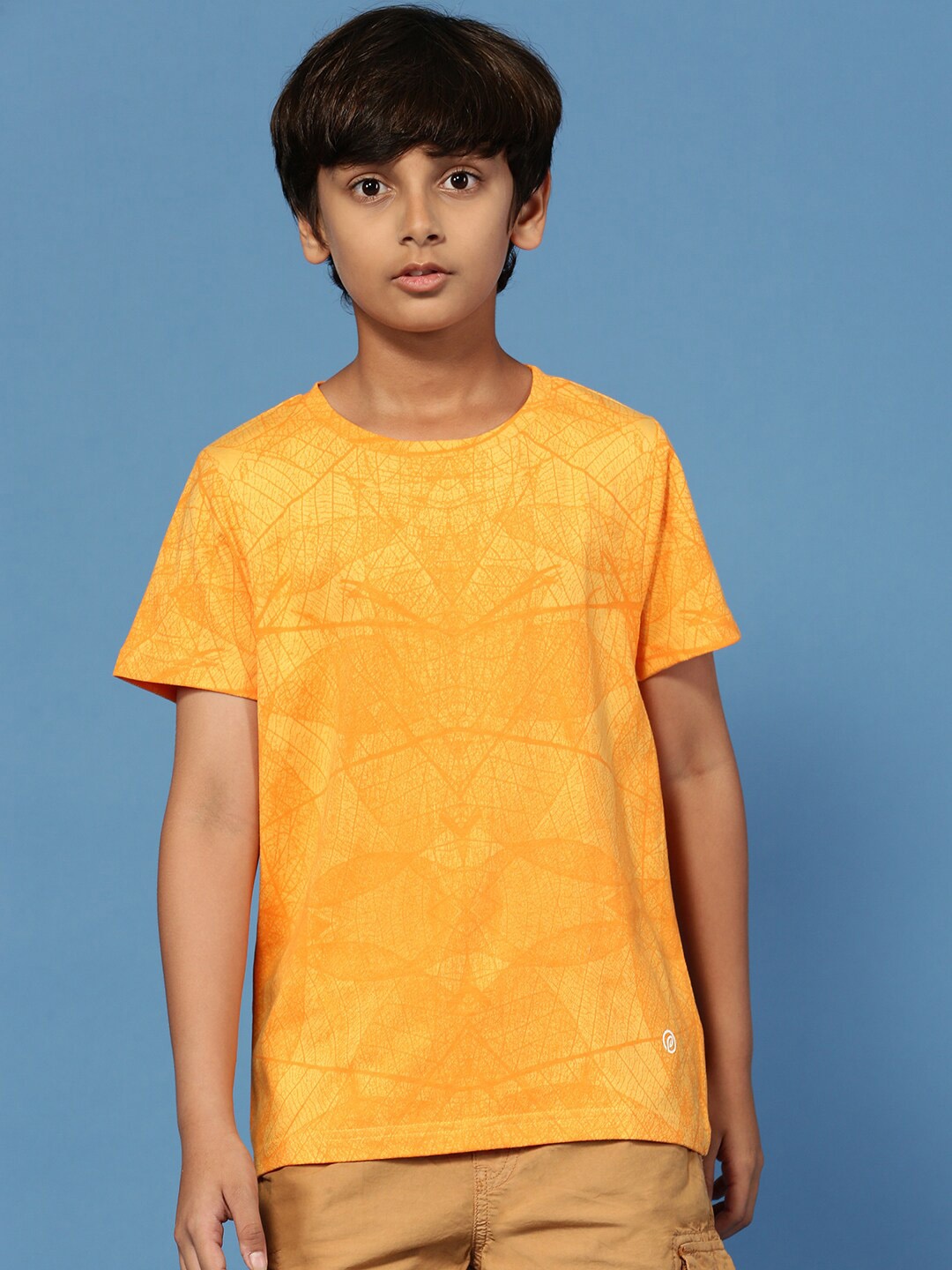 

PIPIN Boys Abstract Printed Cotton T-shirt, Yellow