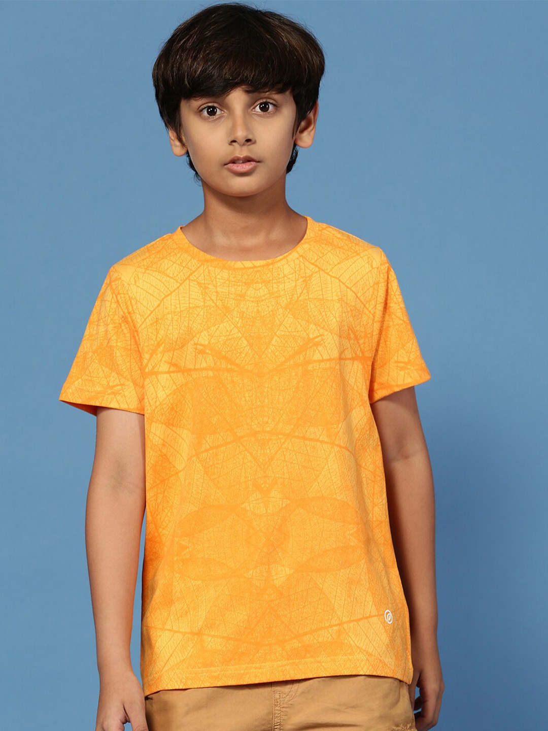 

PIPIN Boys Geometric Printed Short Sleeves Cotton T-shirt, Yellow