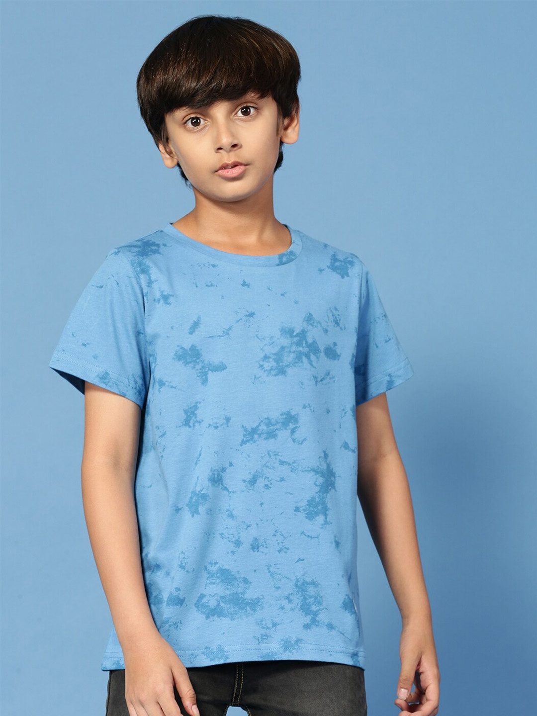 

PIPIN Boys Abstract Printed Short Sleeves Cotton T-shirt, Blue