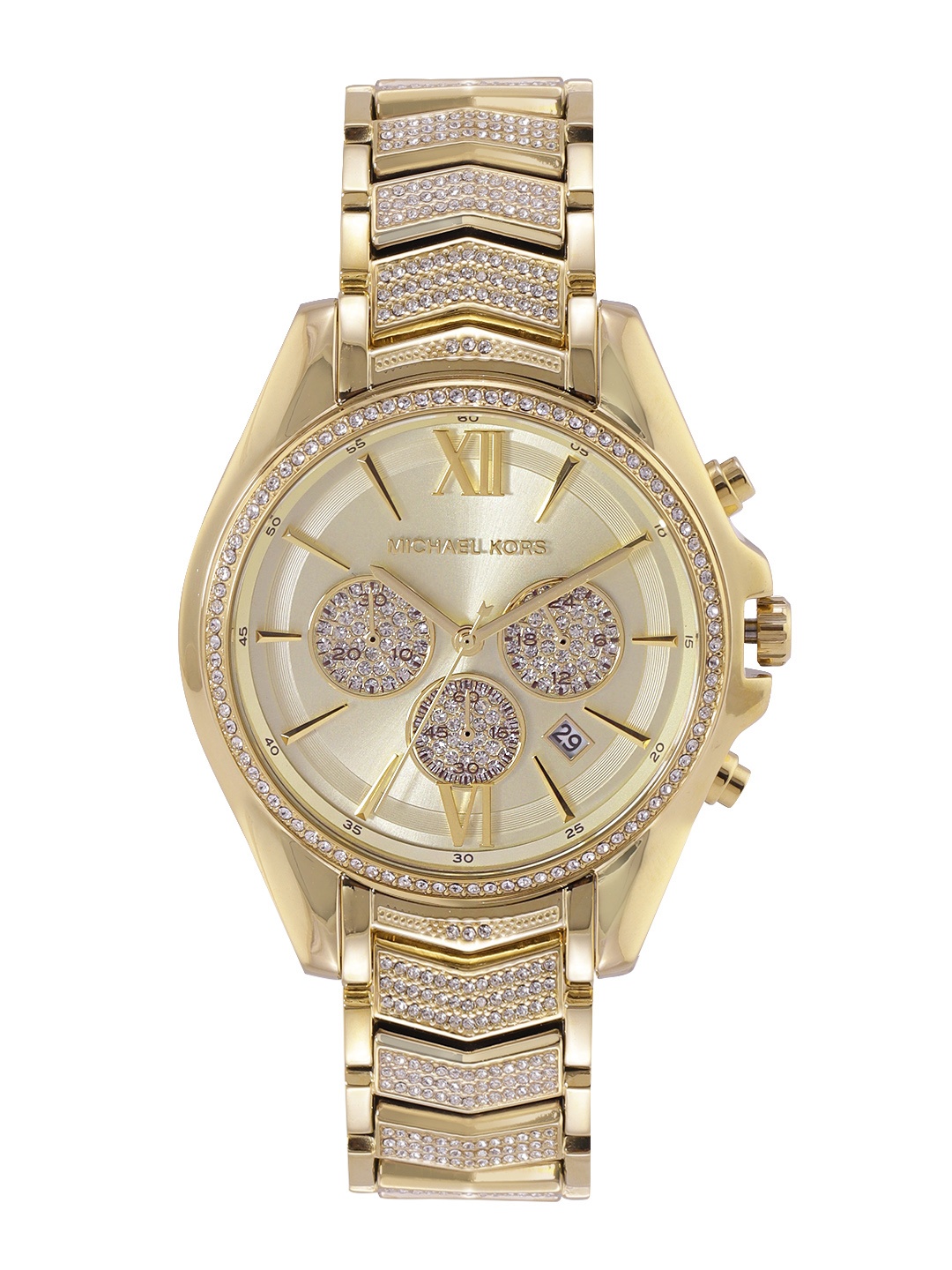 

Michael Kors Women Bracelet Style Chronograph Watch MK6729, Gold