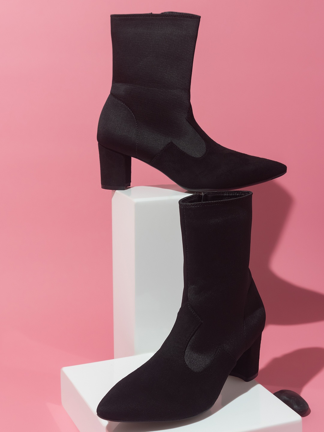 

Inc 5 Women Pointed Toe High-Top Regular Boots, Black