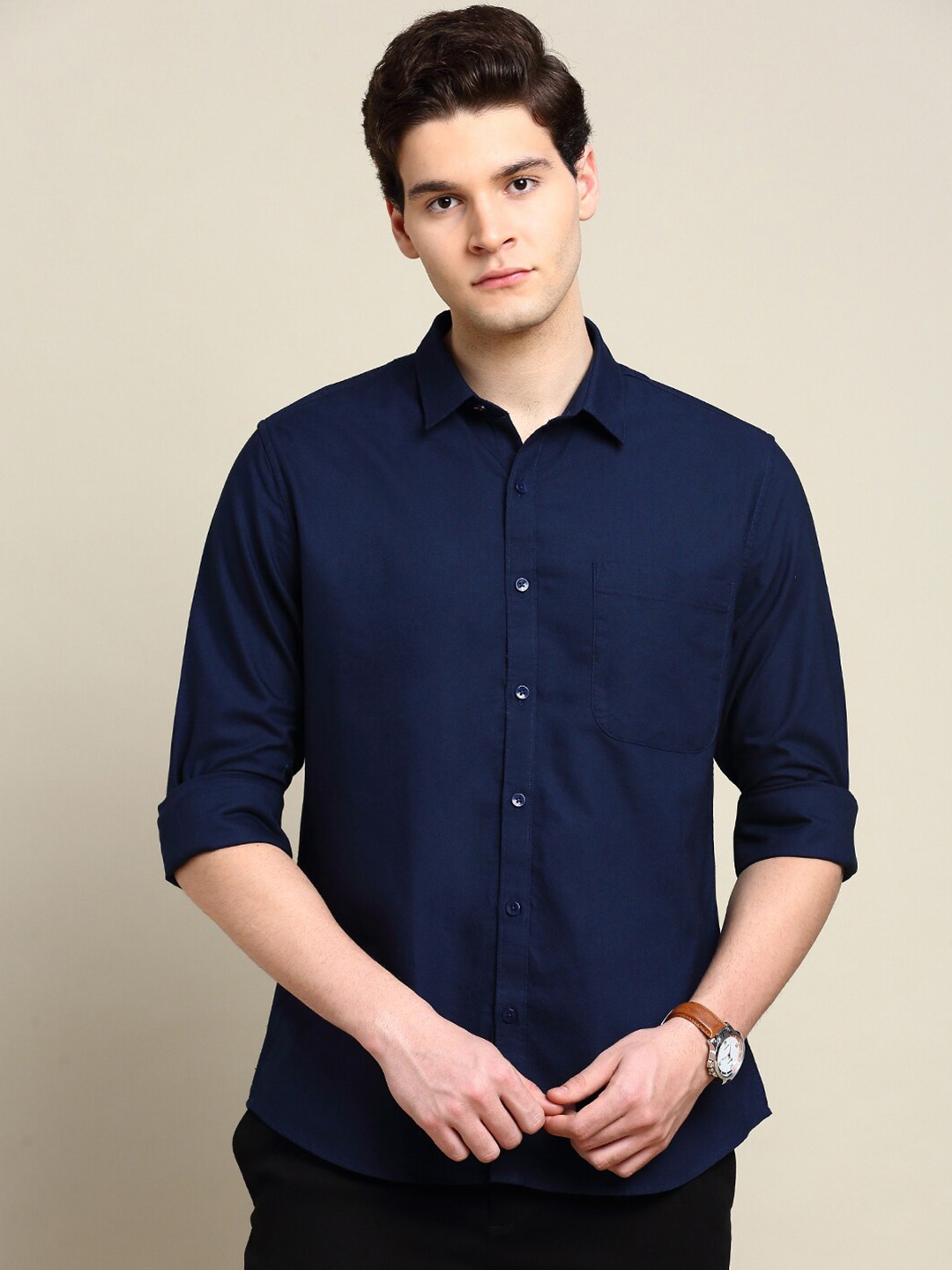 

INVICTUS Sport Slim Fit Cotton Casual Shirt, Navy blue