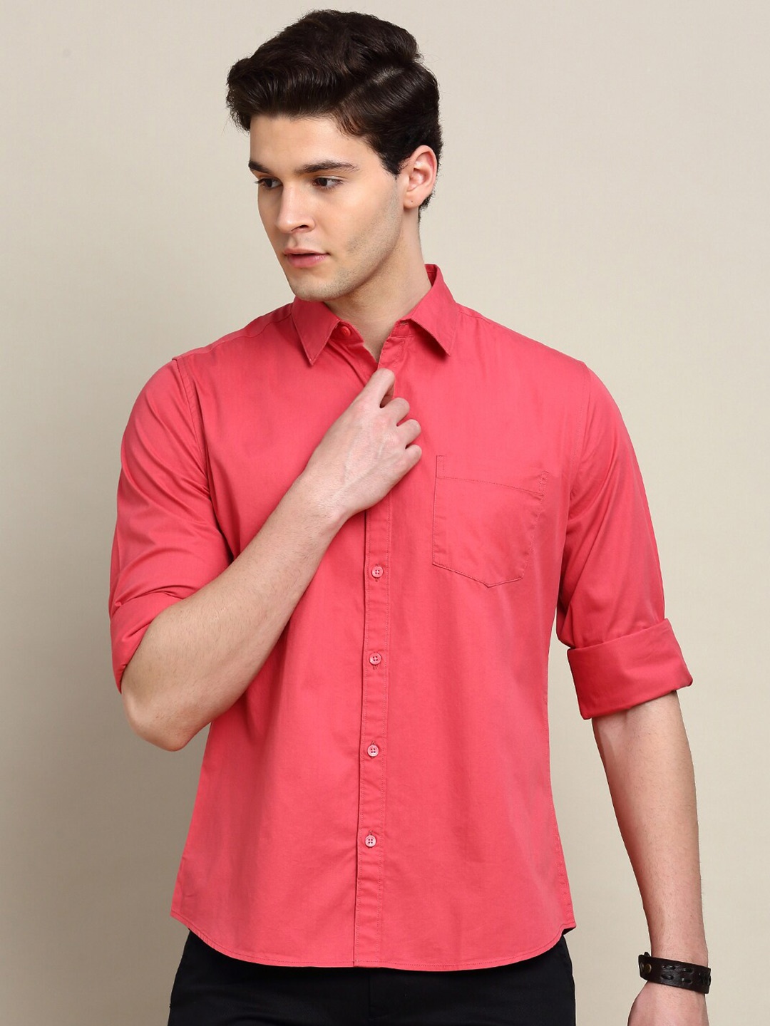 

INVICTUS Sport Slim Fit Twill Weave Cotton Casual Shirt, Coral
