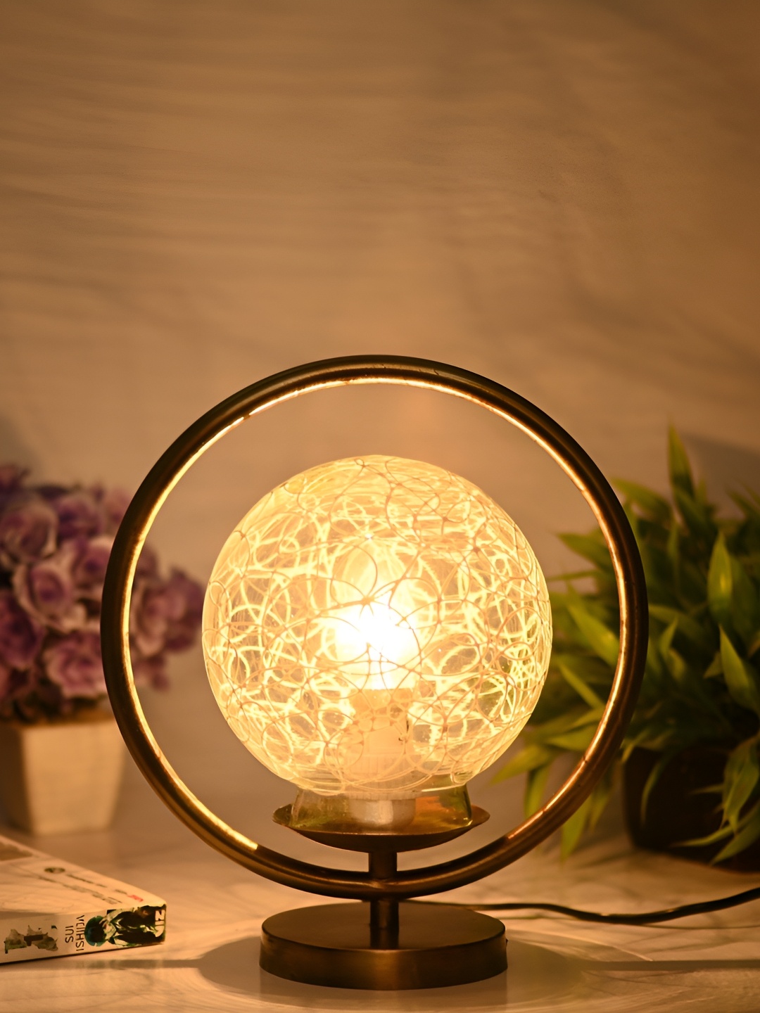

Afast White Glass Table Lamp with Adjustable Cord