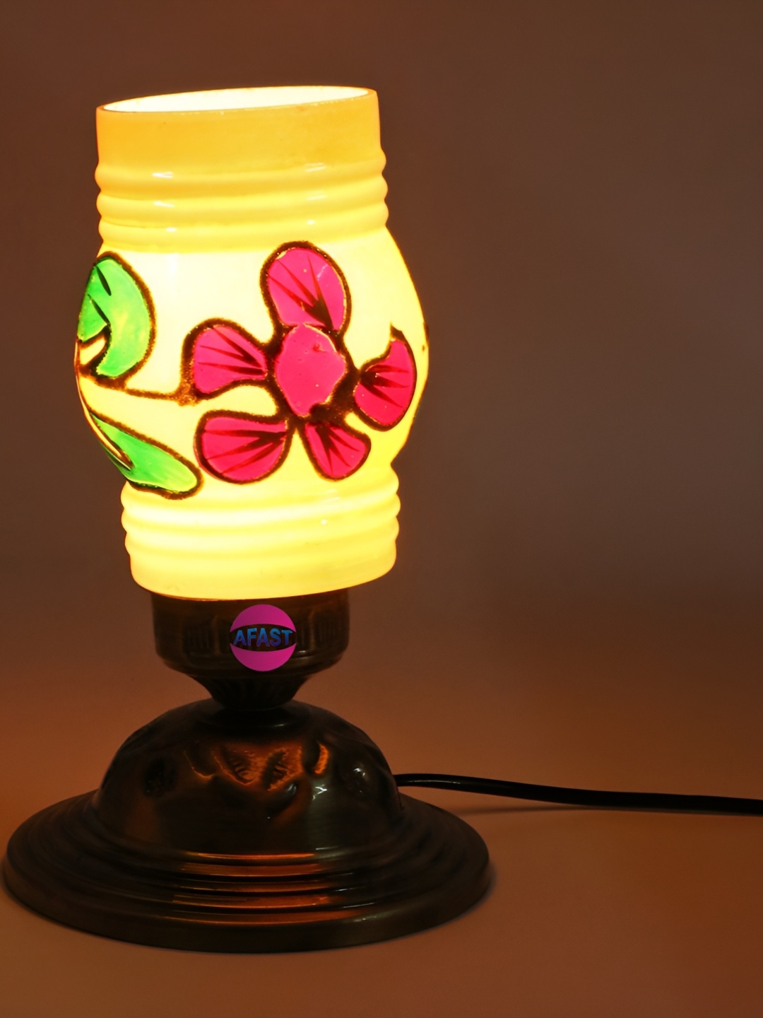

Afast White & Pink Glass Table Lamp with Adjustable Cord