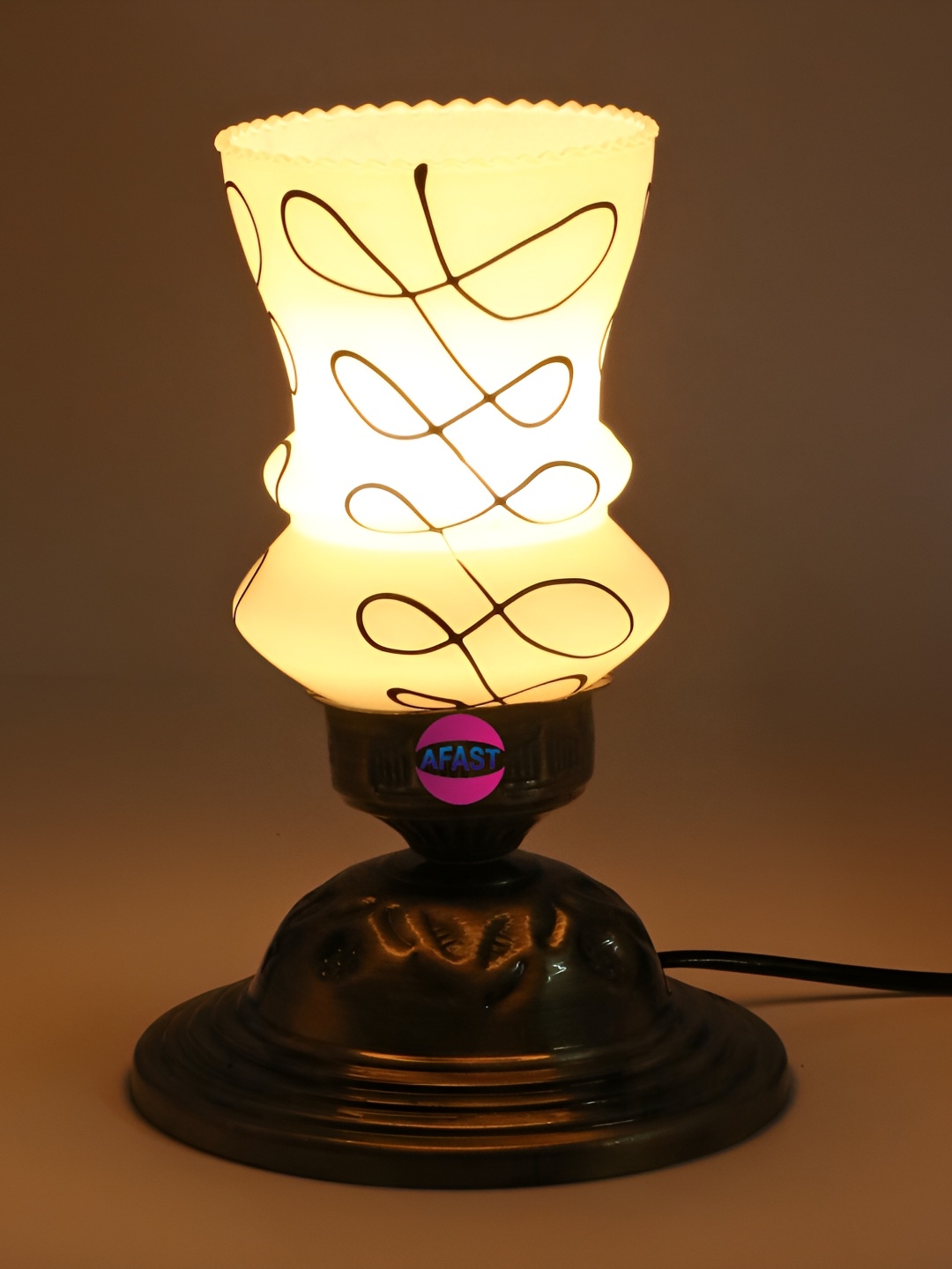 Afast White Glass Table Lamp with Adjustable Cord
