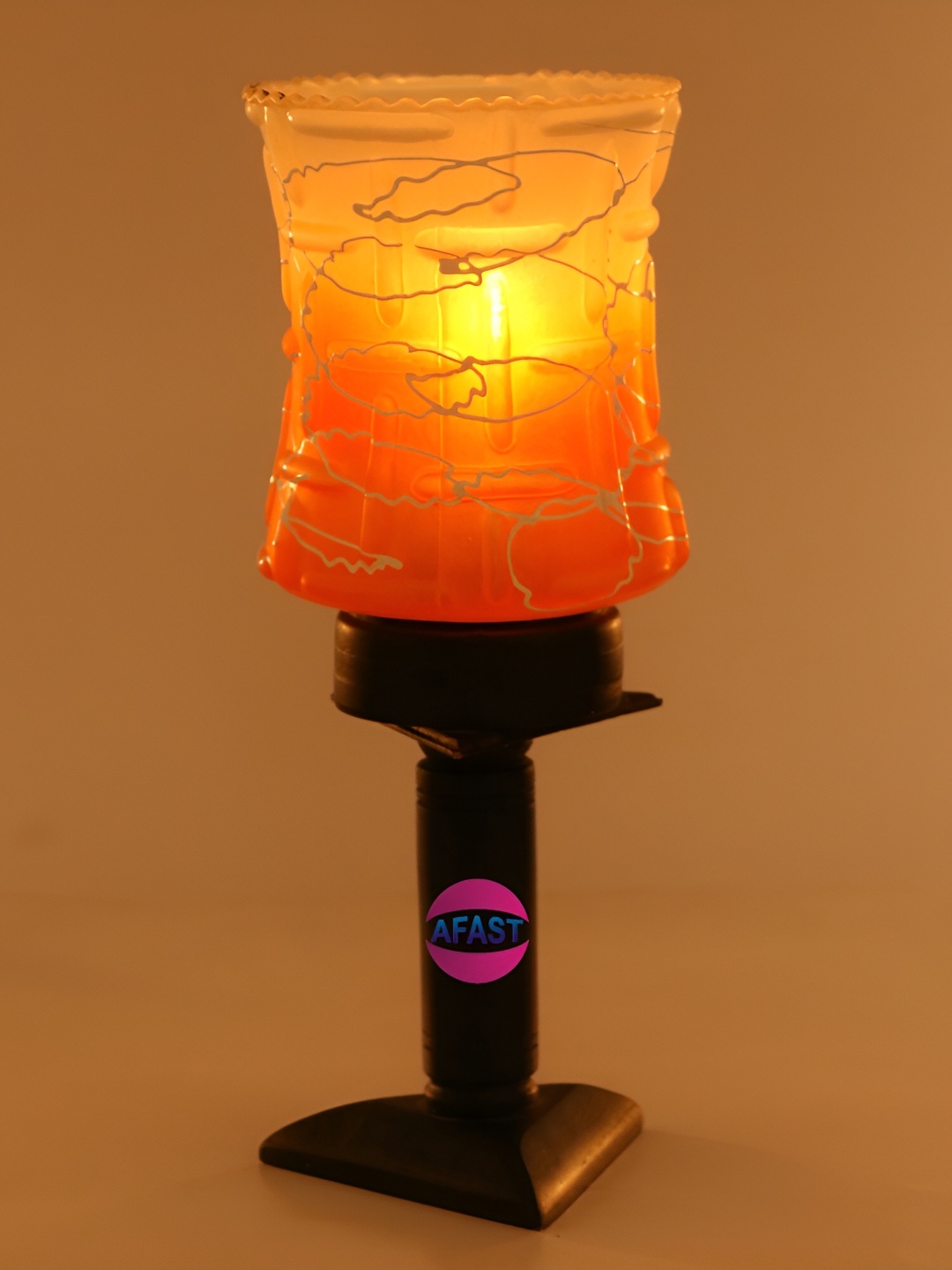 

Afast Orange & White Glass Table Lamp with Adjustable Cord