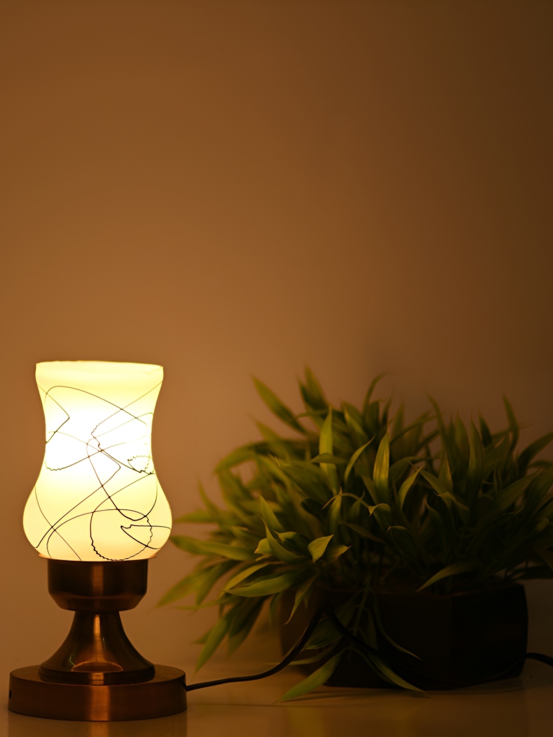 

Afast White Glass Table Lamp with Adjustable Cord