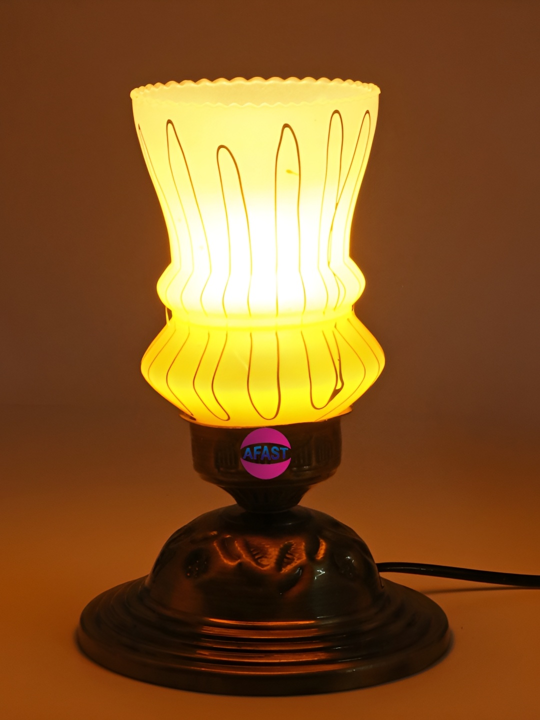 

Afast Orange & White Glass Table Lamp with Adjustable Cord